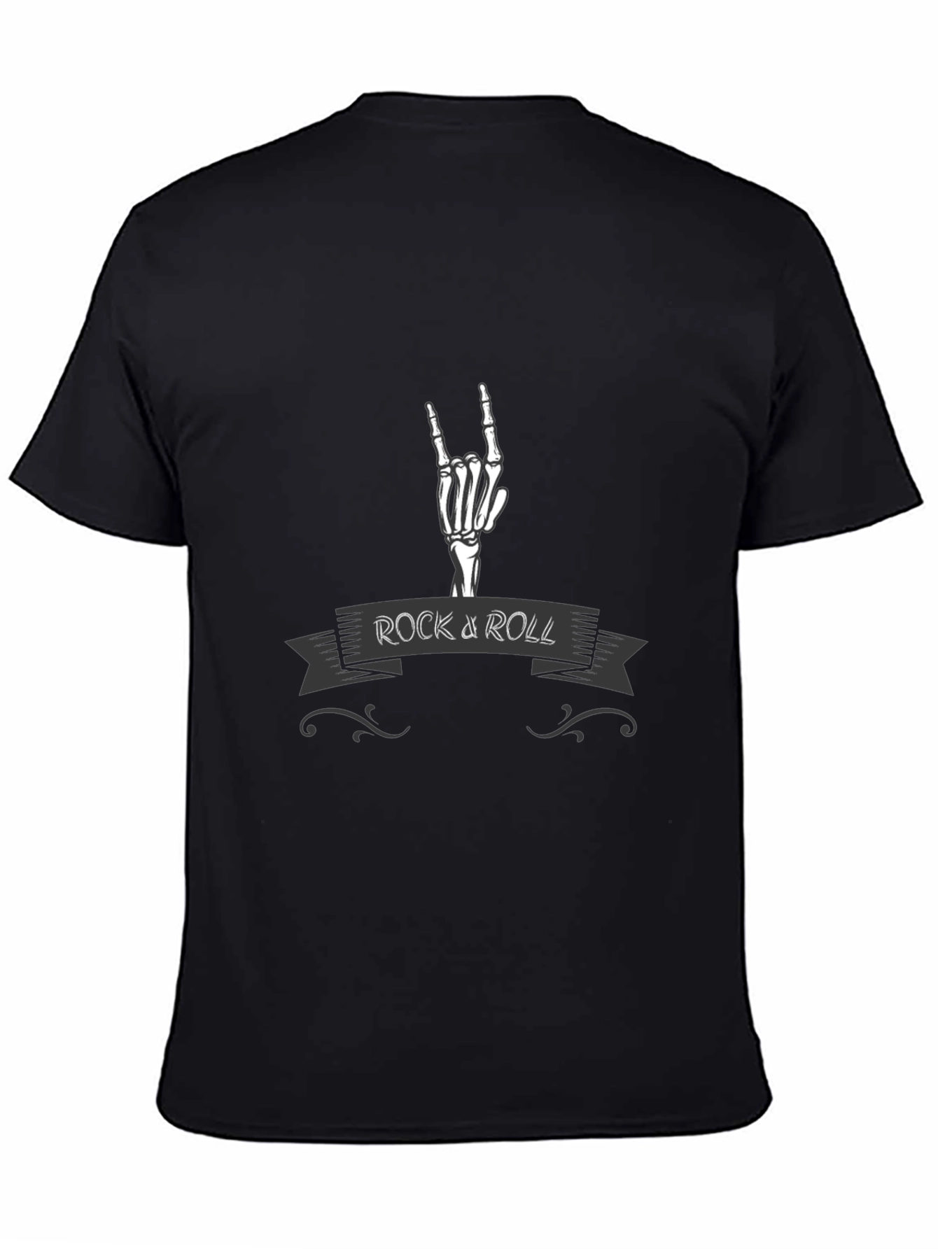 Rock and Roll Skeleton Hand Graphic T-Shirt