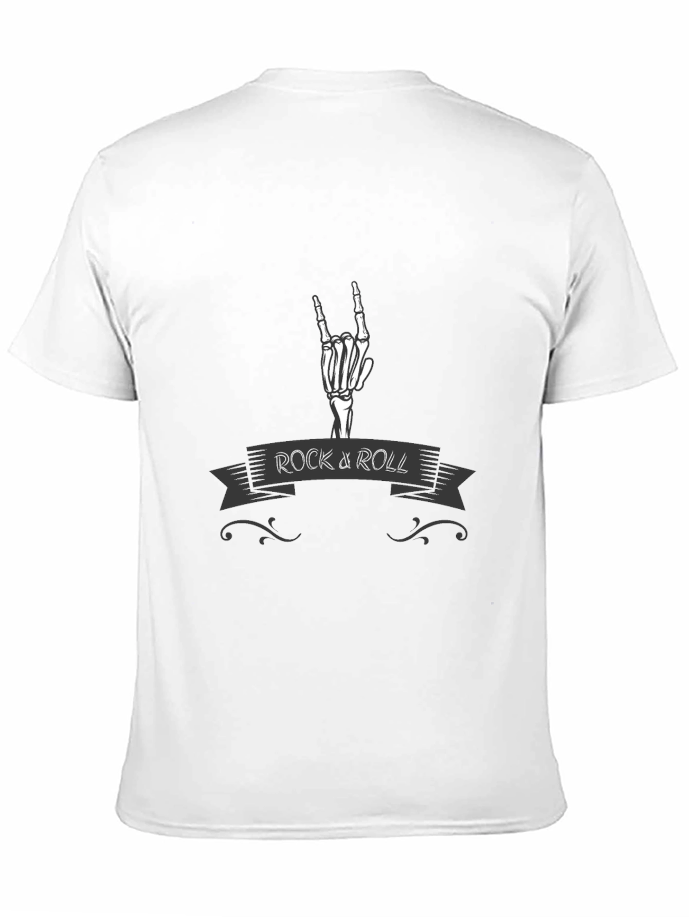 Rock and Roll Skeleton Hand Graphic T-Shirt
