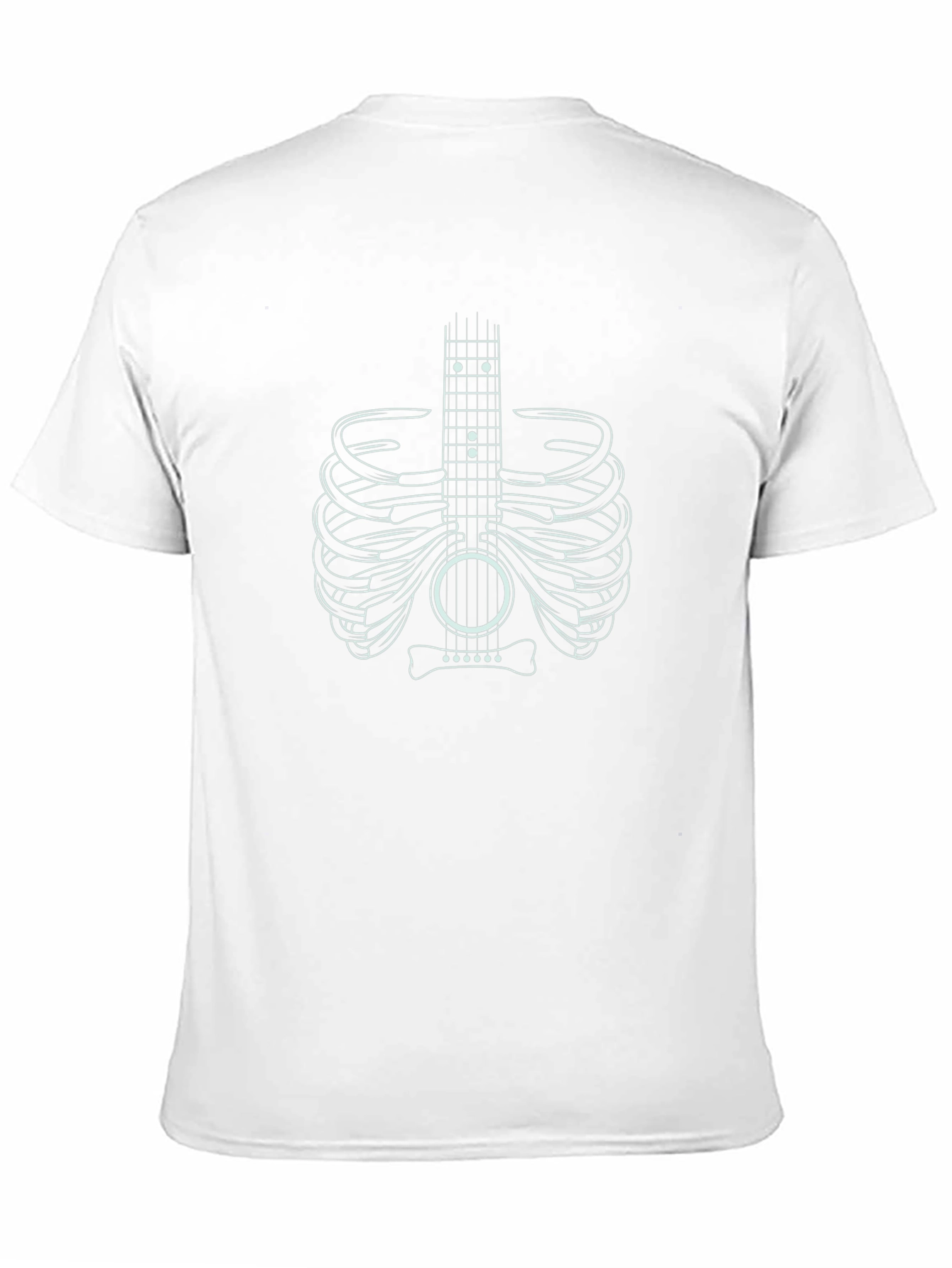 Guitar Rib Cage Graphic Tee - Musician Skeleton T-Shirt