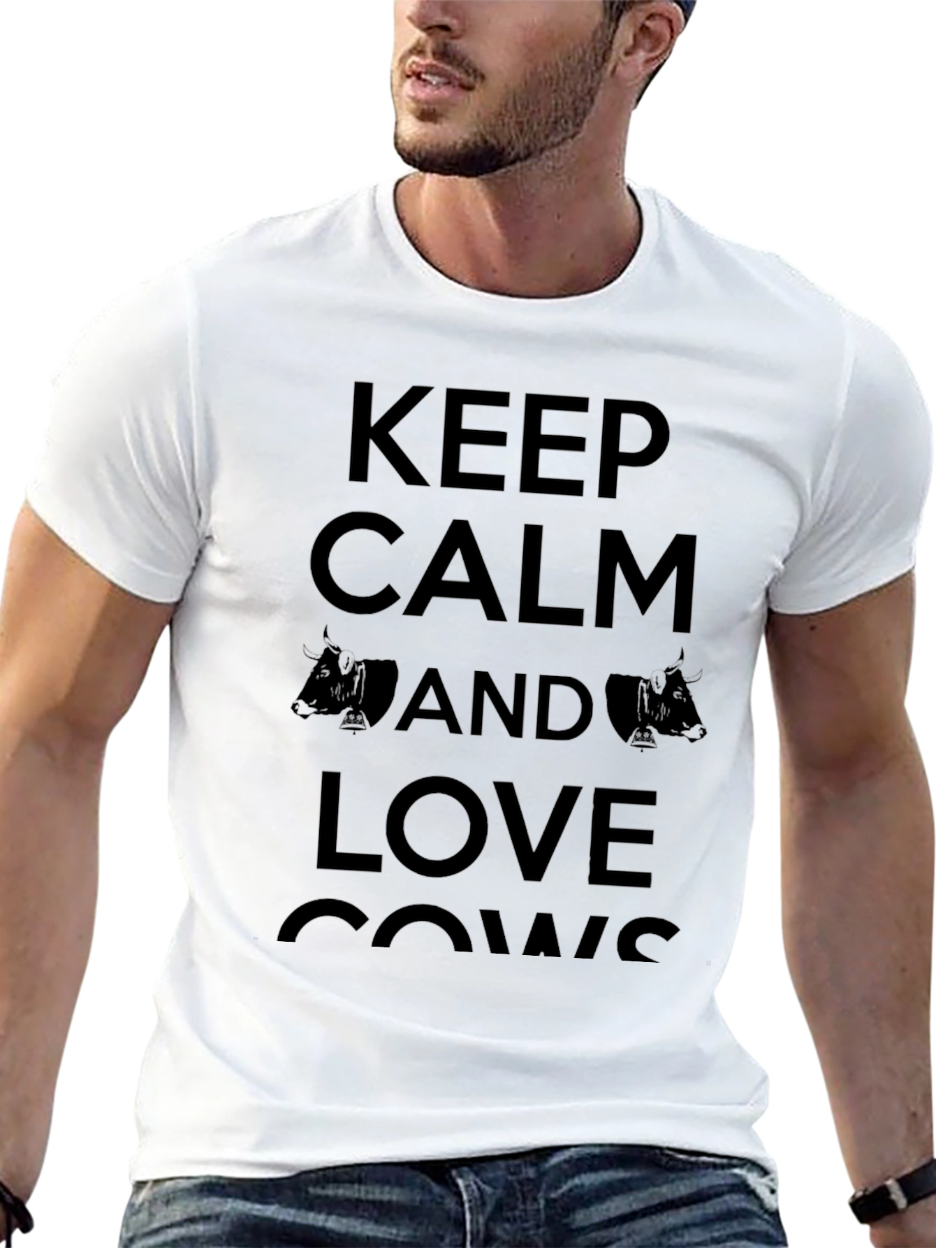 Keep Calm & Love Cows Graphic T-Shirt