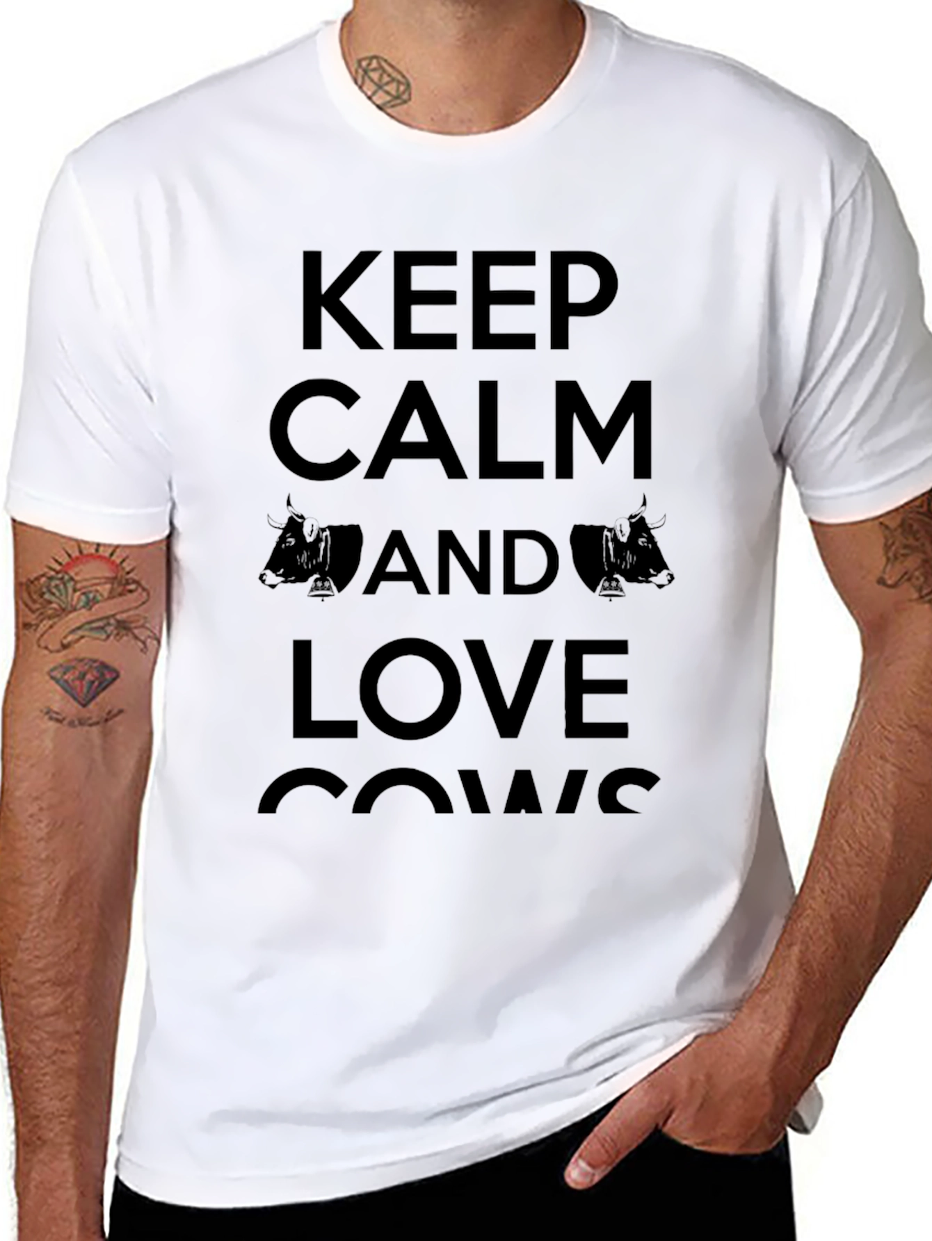 Keep Calm & Love Cows Graphic T-Shirt