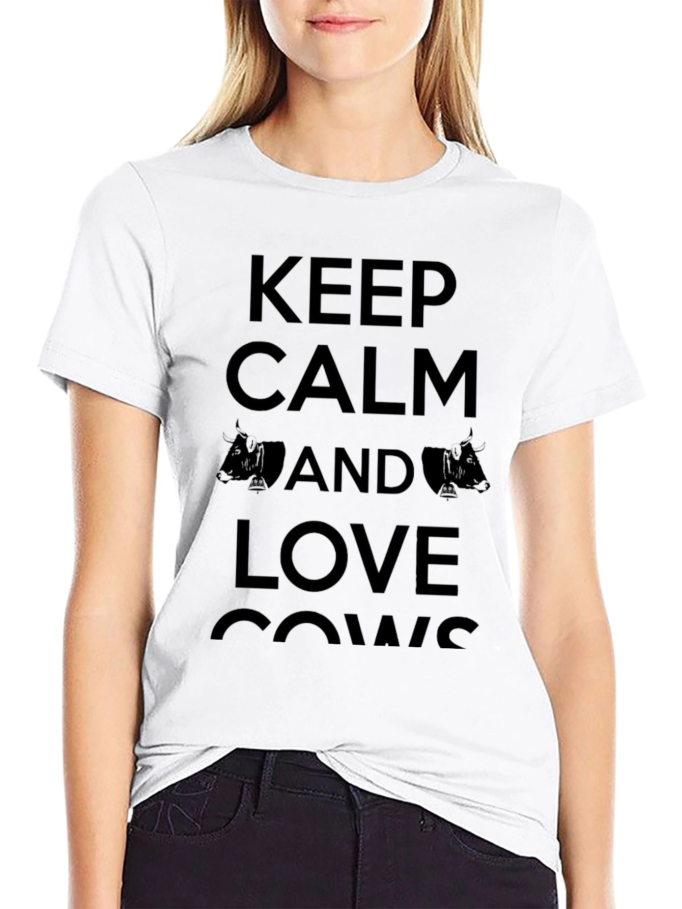 Keep Calm & Love Cows Graphic T-Shirt