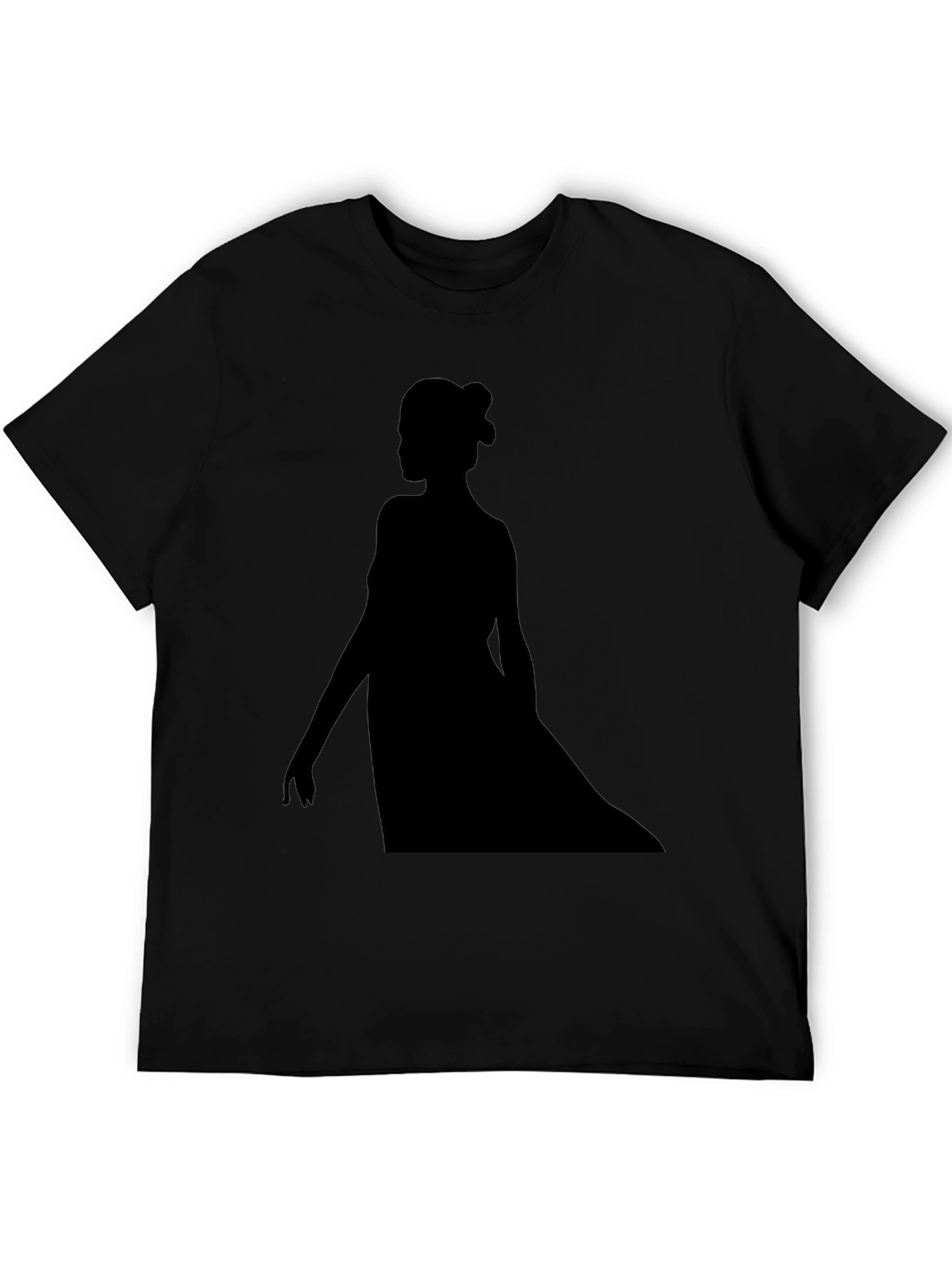 Elegant Silhouette Graphic T-Shirt - Black