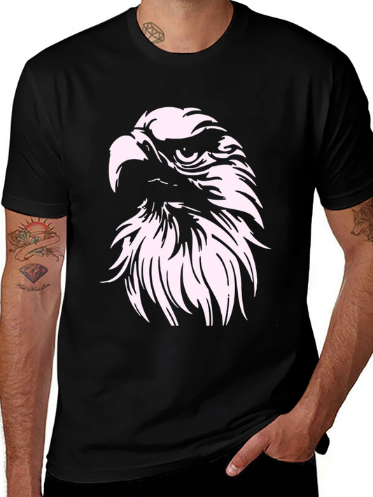 Bold Eagle Graphic Tee - Black Cotton Blend