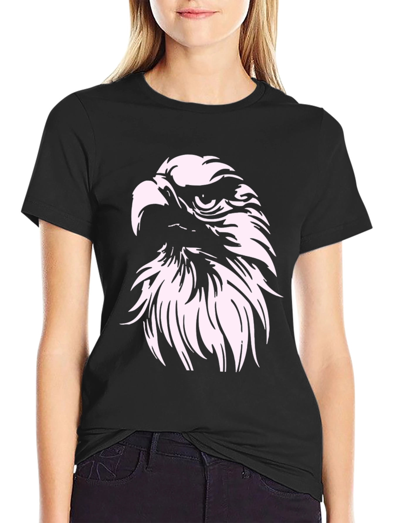 Bold Eagle Graphic Tee - Black Cotton Blend