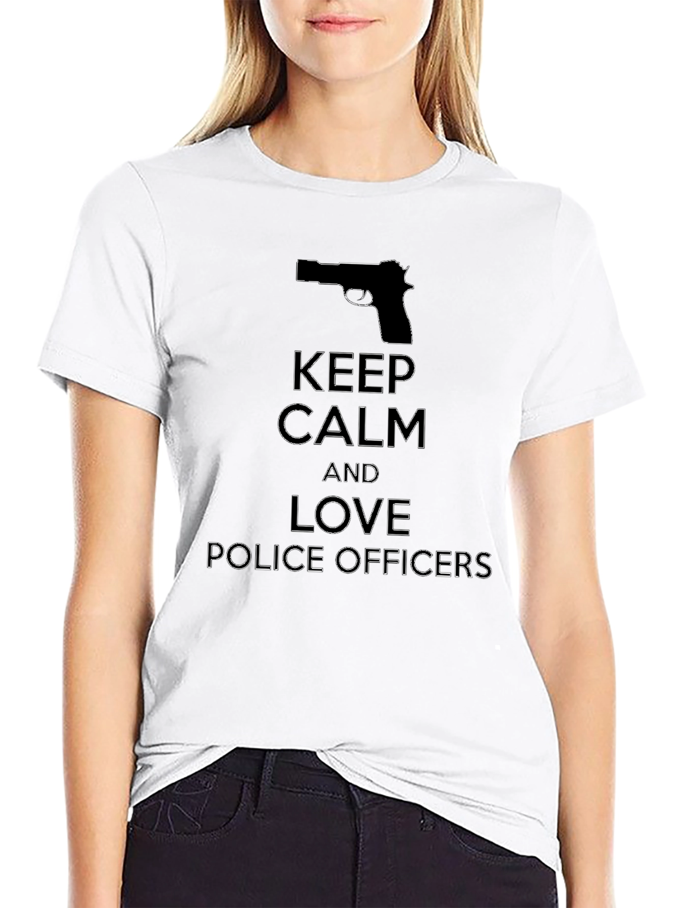Keep Calm and Love Police Officers Graphic Tee