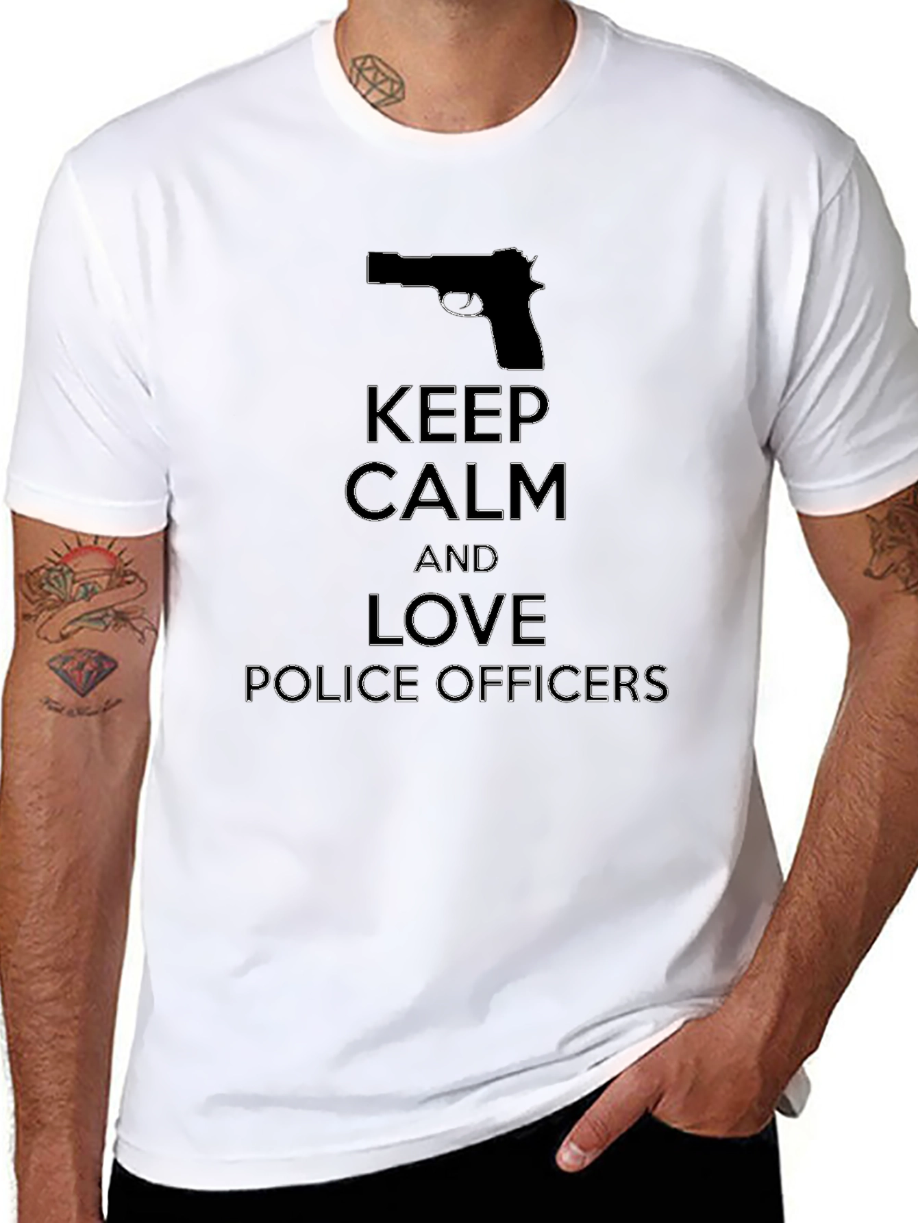 Keep Calm and Love Police Officers Graphic Tee