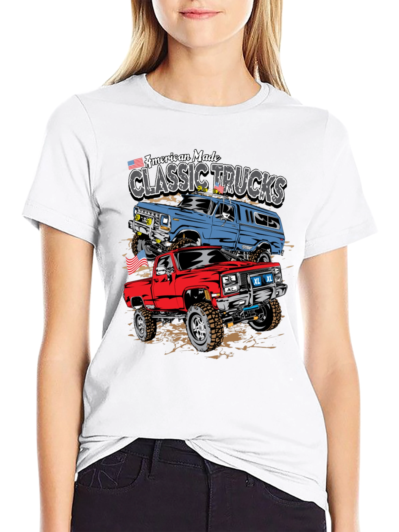American Made Classic Trucks Graphic Tee