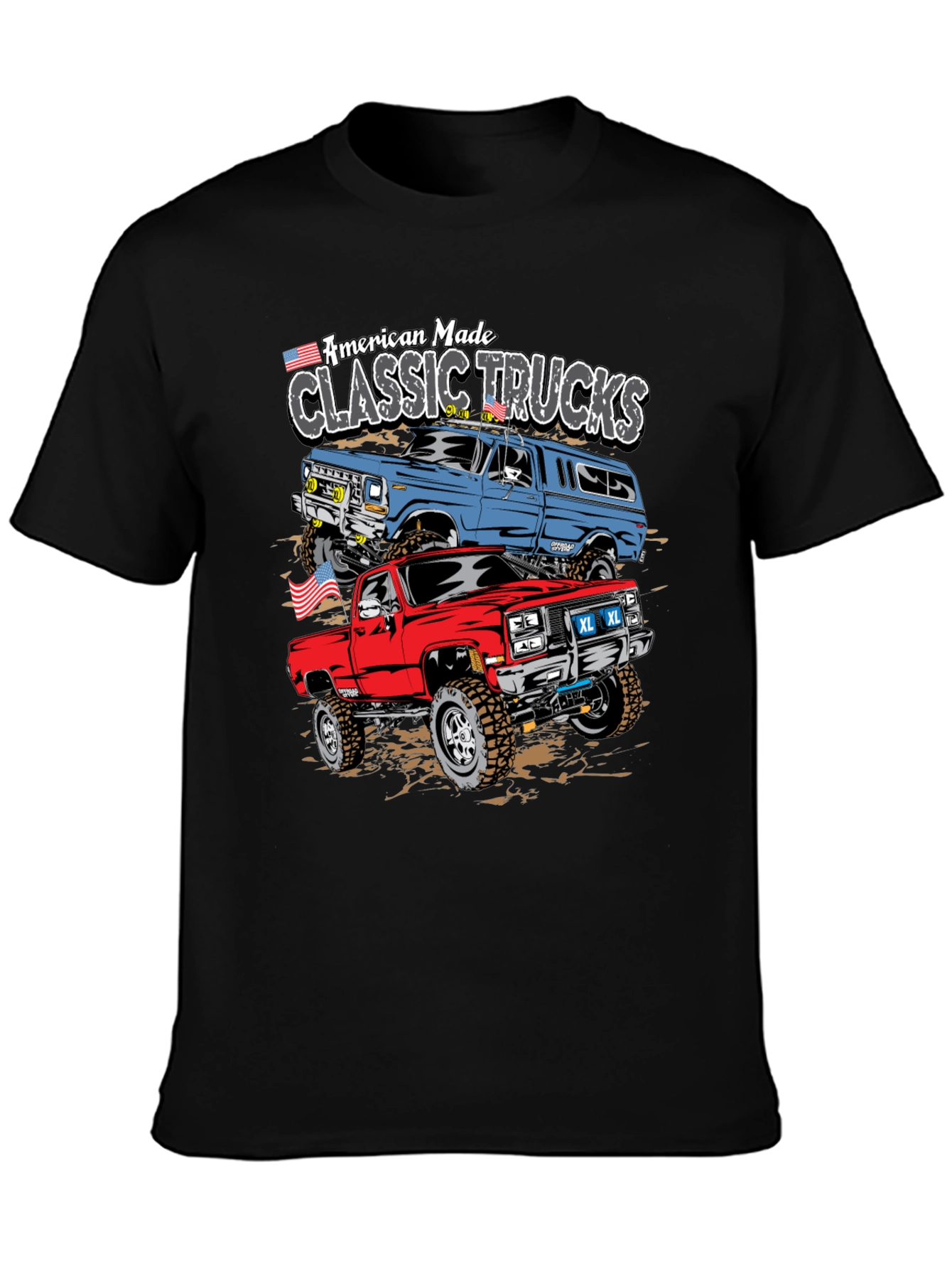 American Made Classic Trucks Graphic Tee