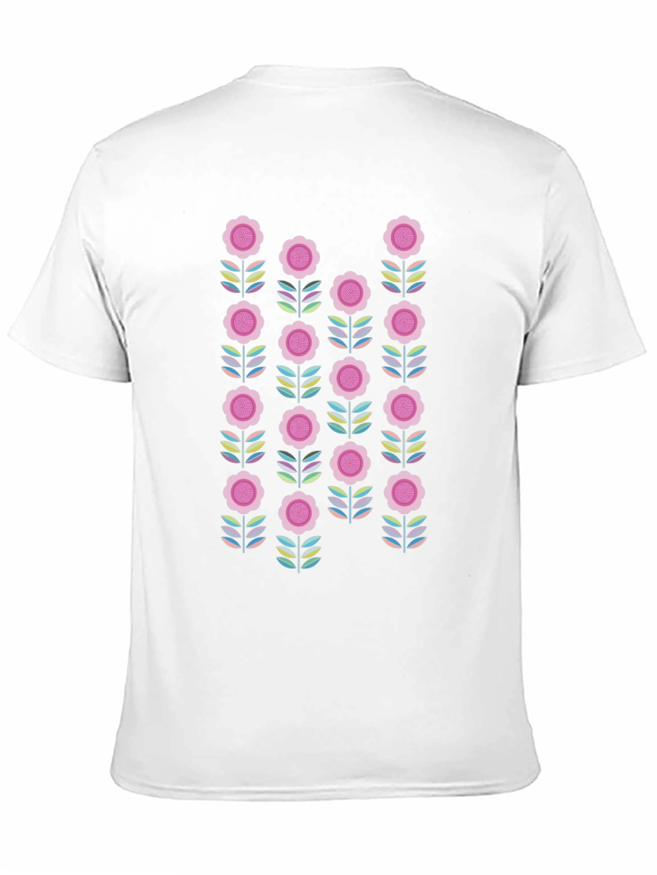 Retro Floral Graphic Tee - Black Cotton Blend