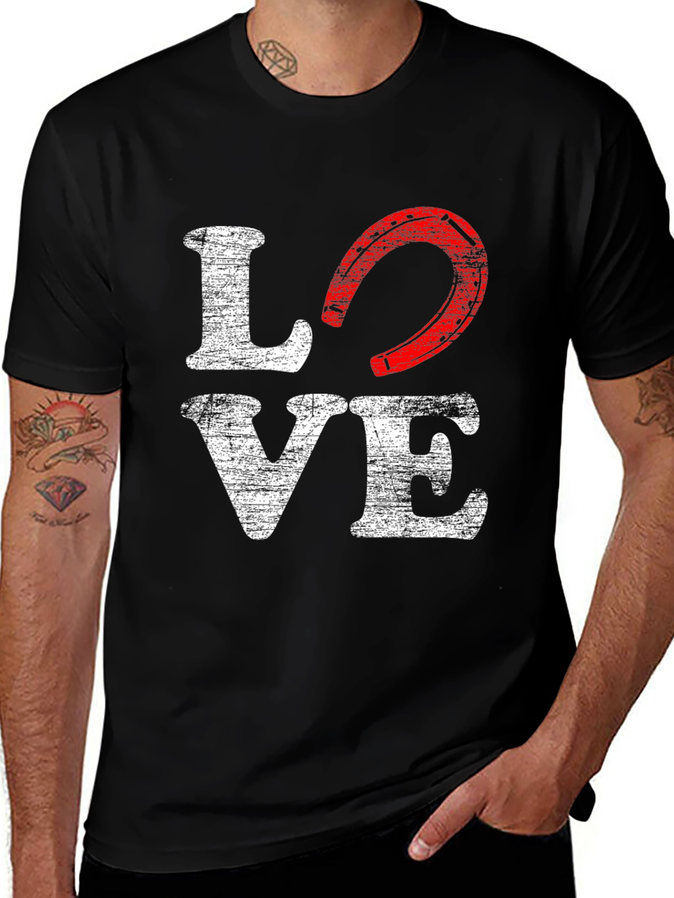 Love Horseshoe Graphic T-Shirt - Western Style