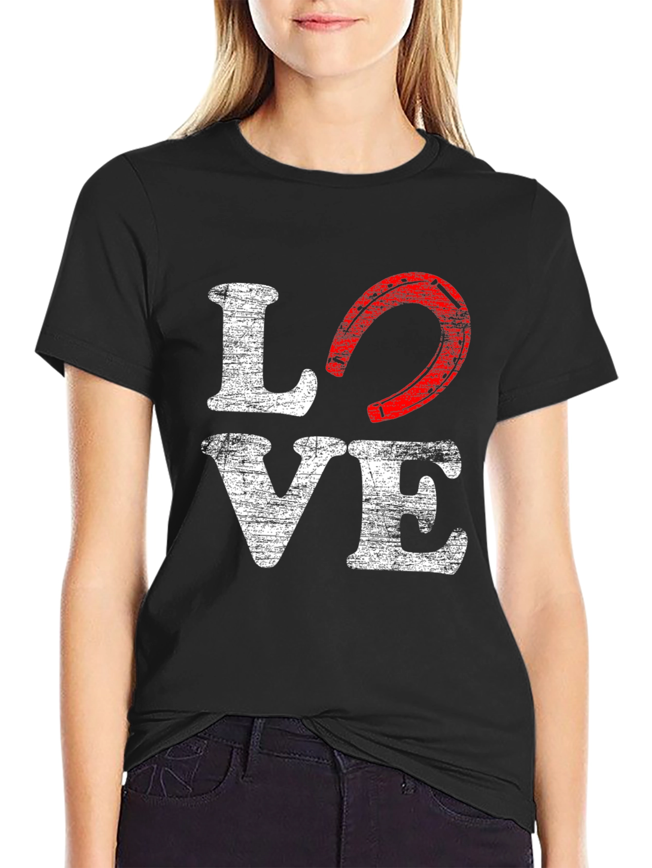 Love Horseshoe Graphic T-Shirt - Western Style