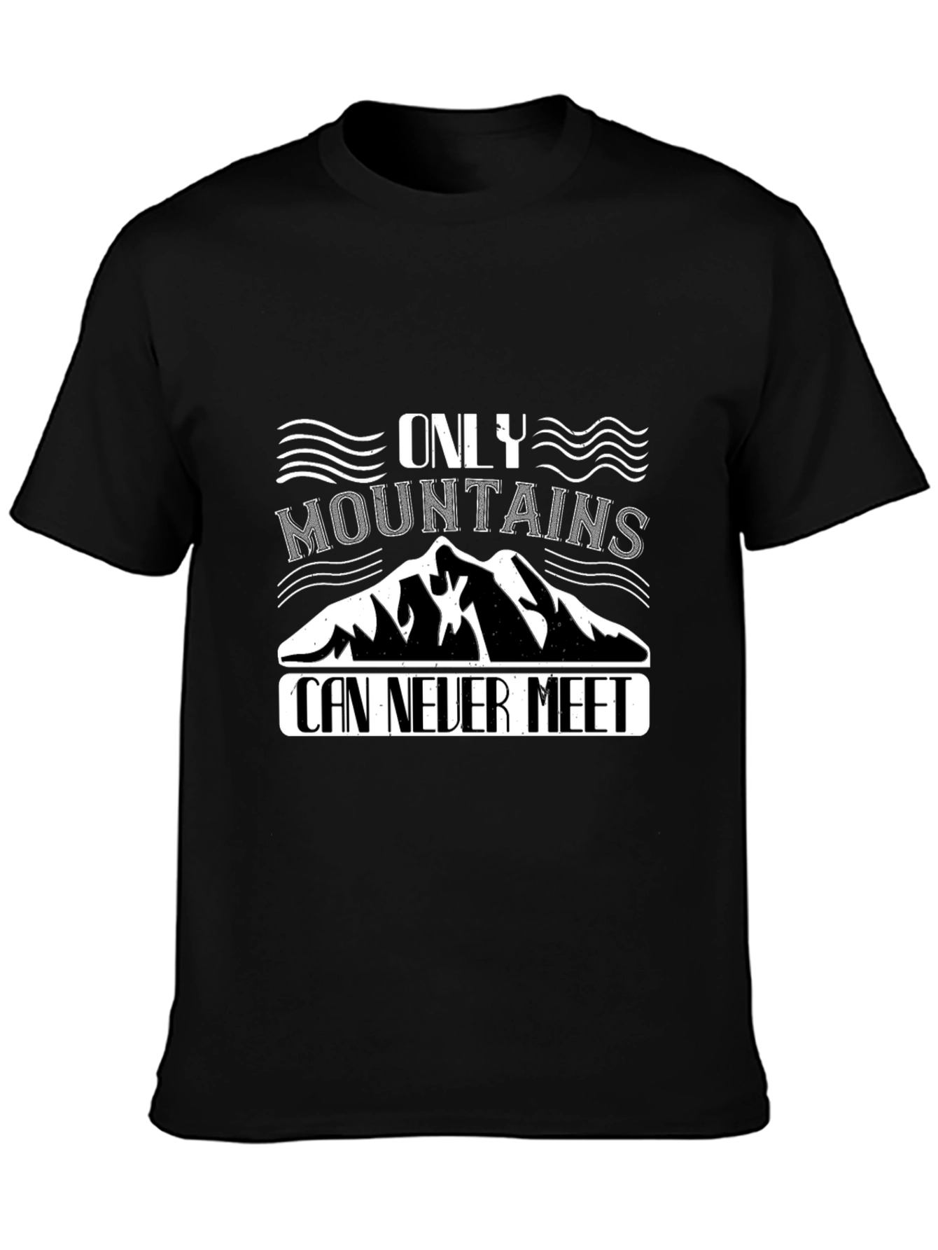 Mountain Graphic Print Black T-Shirt