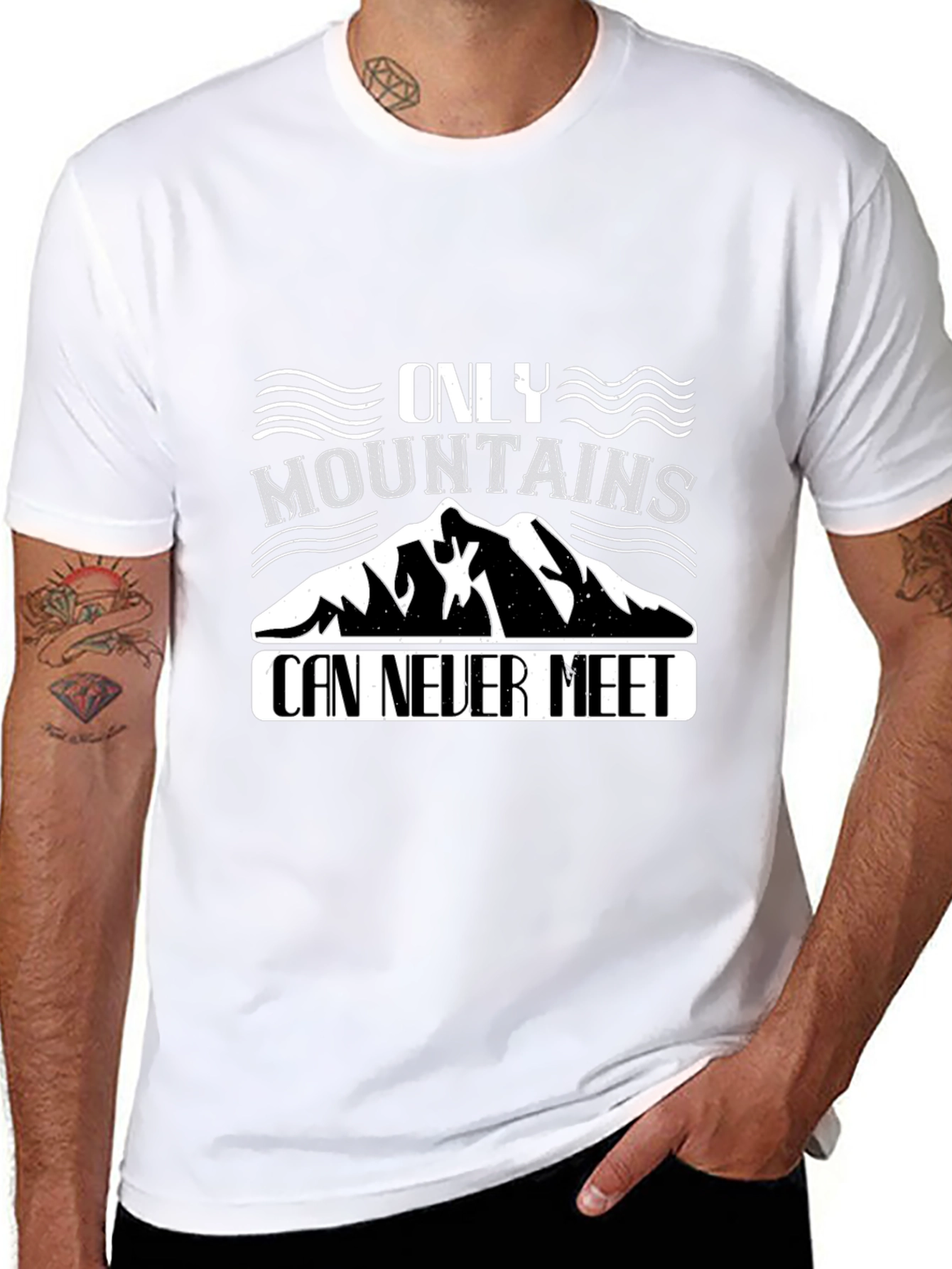 Mountain Graphic Print Black T-Shirt