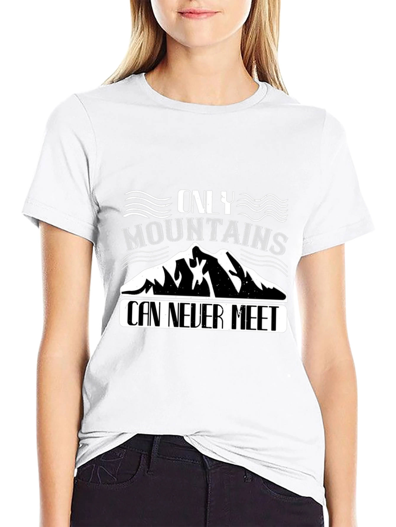 Mountain Graphic Print Black T-Shirt