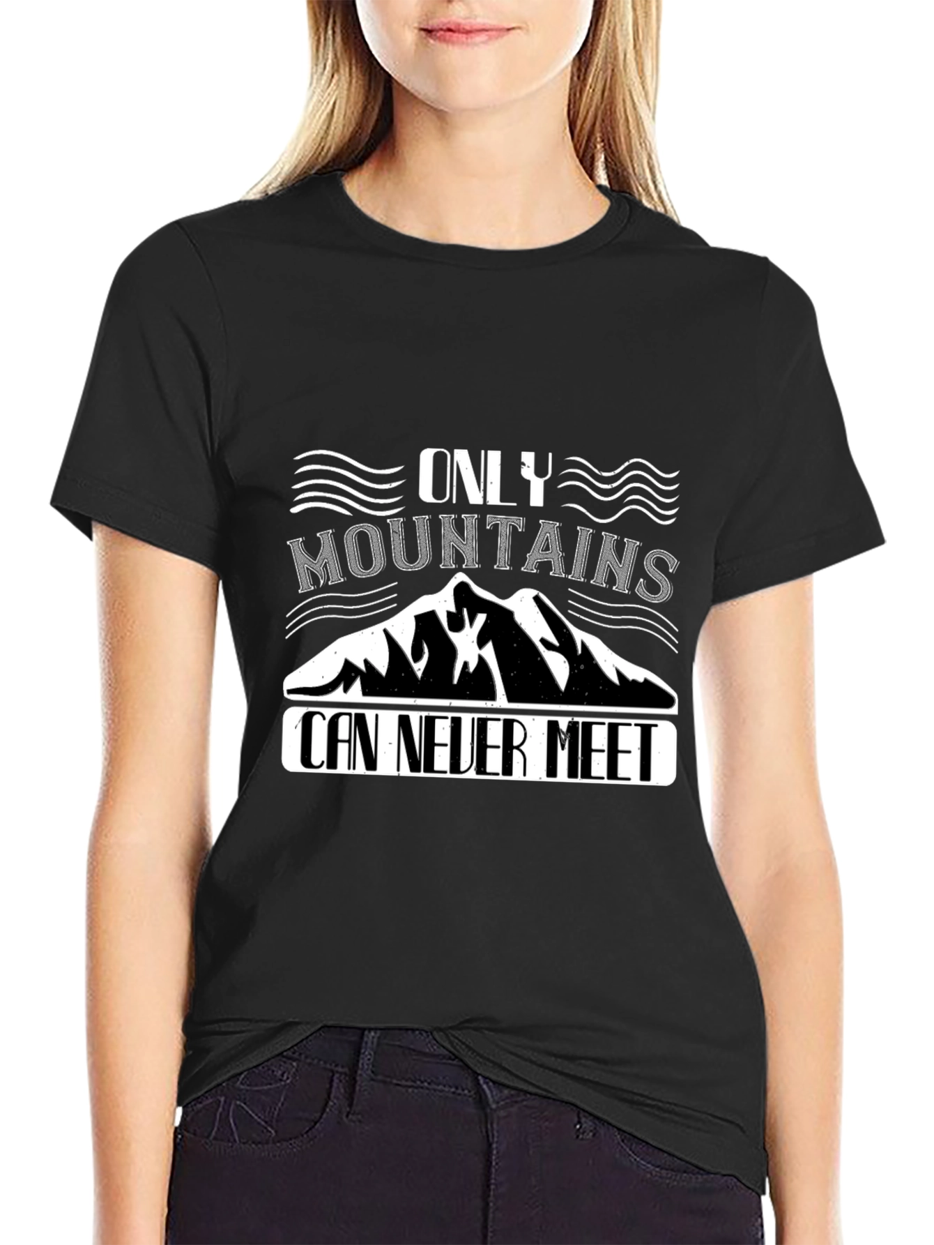 Mountain Graphic Print Black T-Shirt