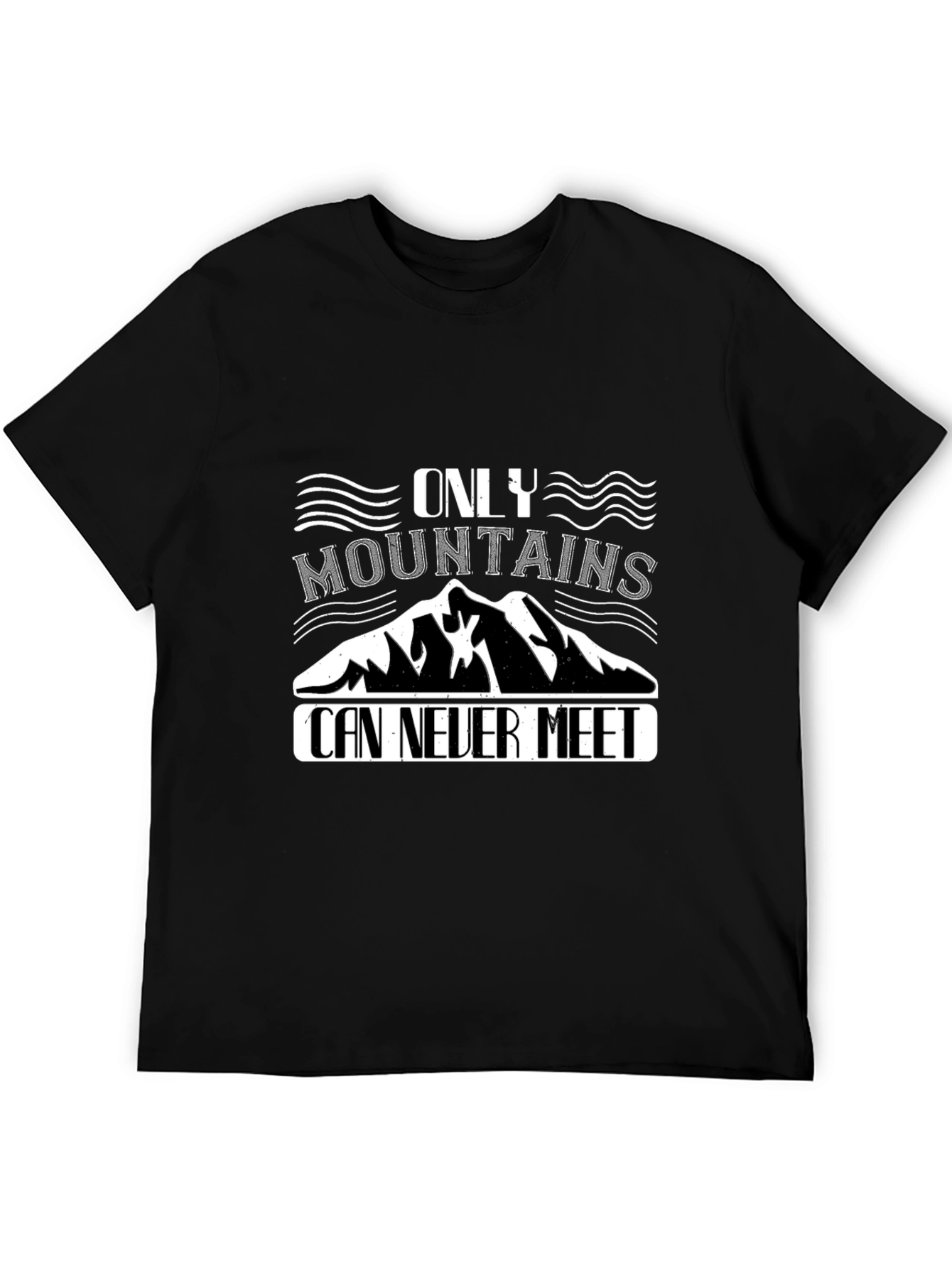 Mountain Graphic Print Black T-Shirt