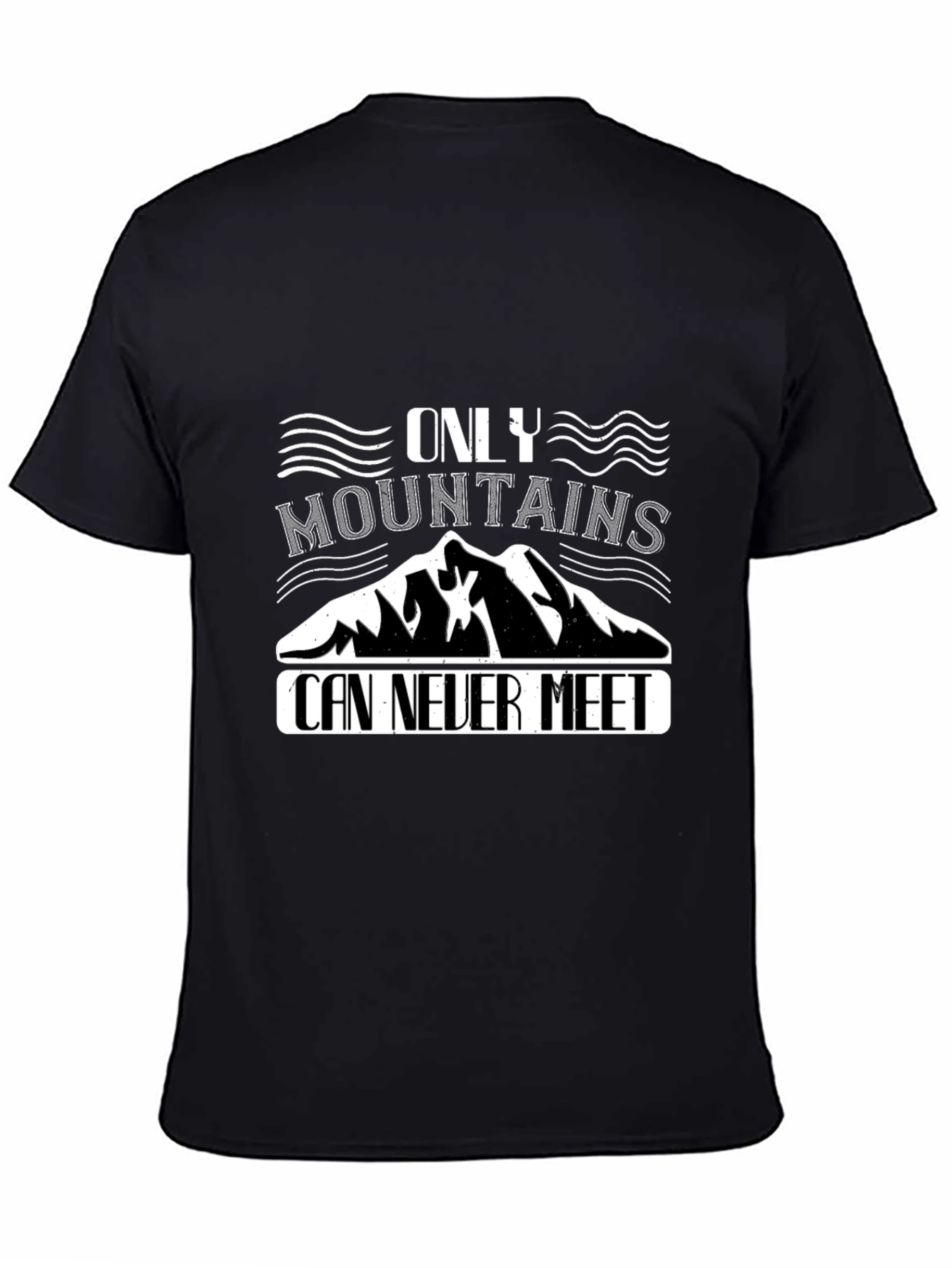 Mountain Graphic Print Black T-Shirt