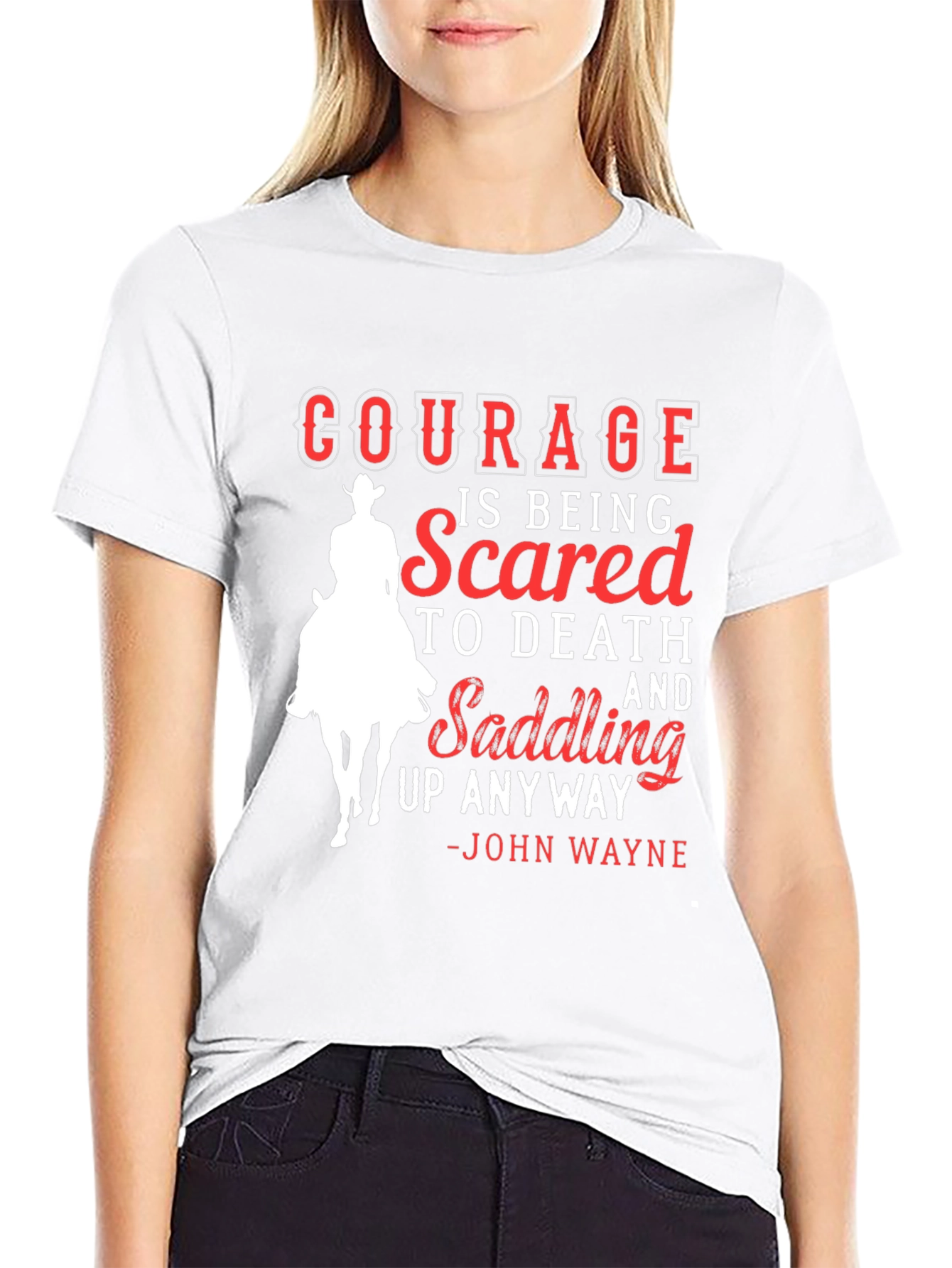 Courageous Cowboy Graphic Tee - John Wayne Quote