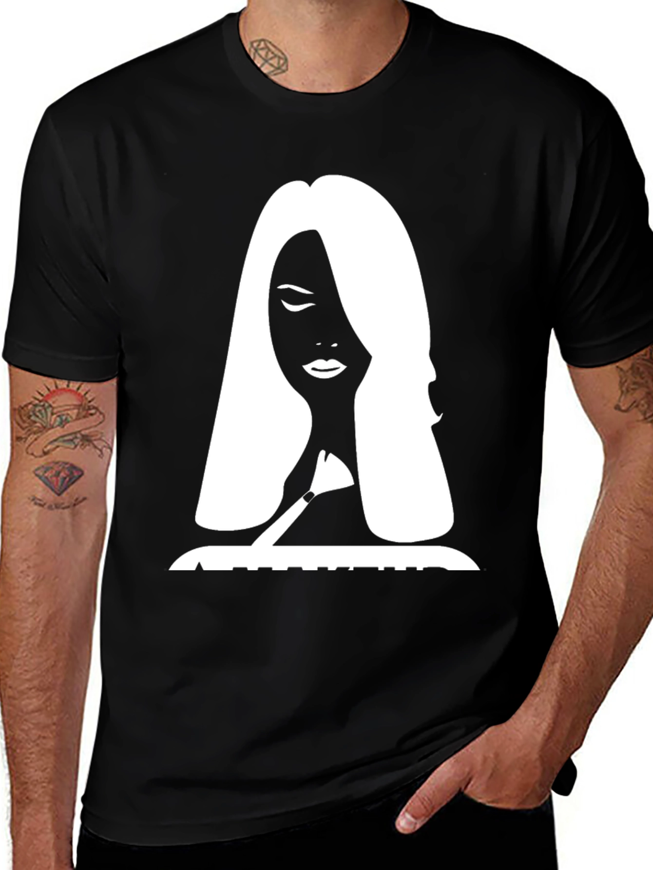 Silhouette Graphic Print Tee - Stylish Black T-Shirt