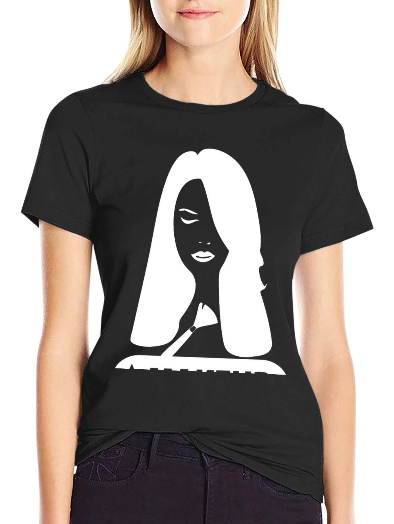 Silhouette Graphic Print Tee - Stylish Black T-Shirt
