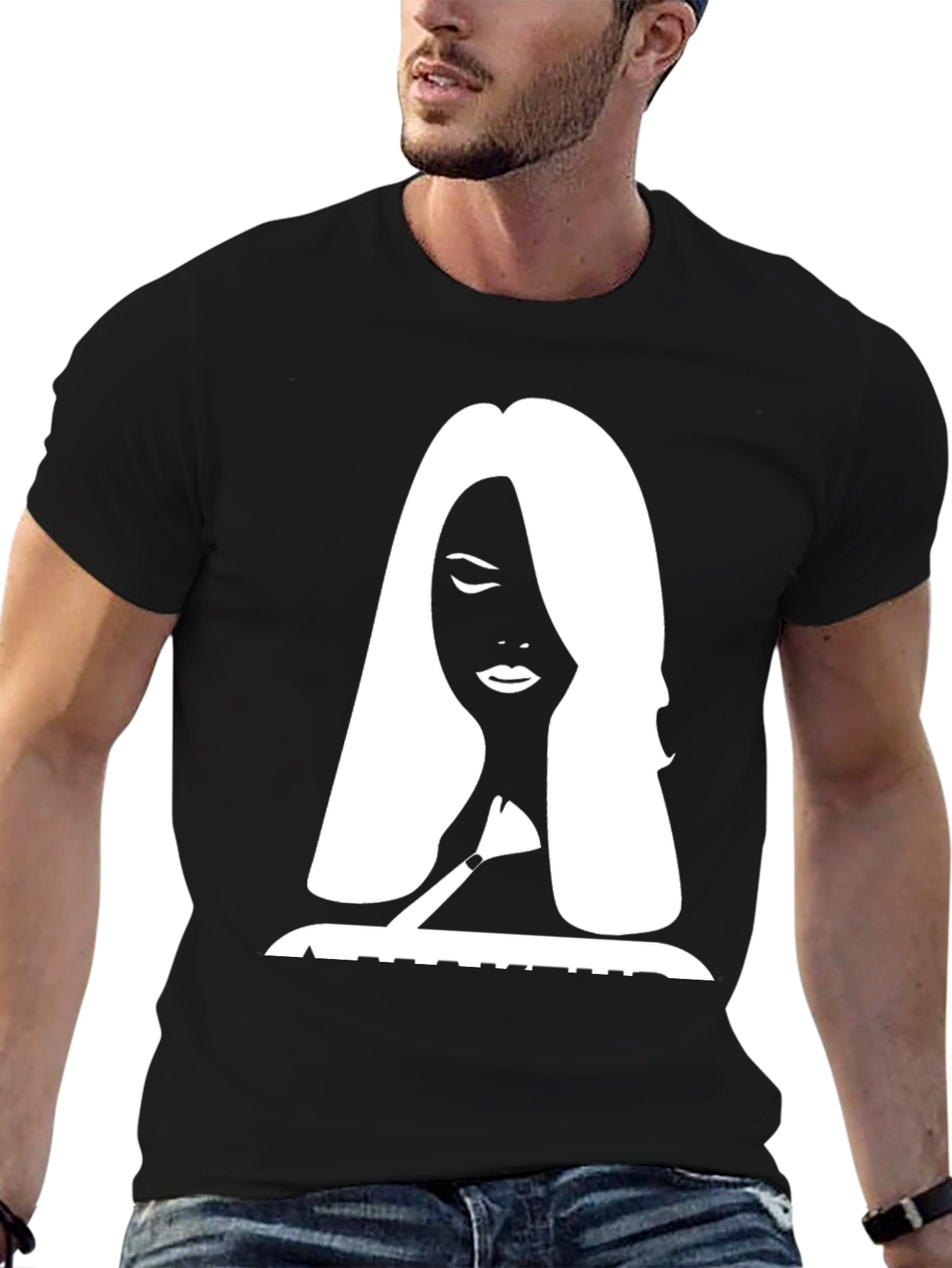 Silhouette Graphic Print Tee - Stylish Black T-Shirt