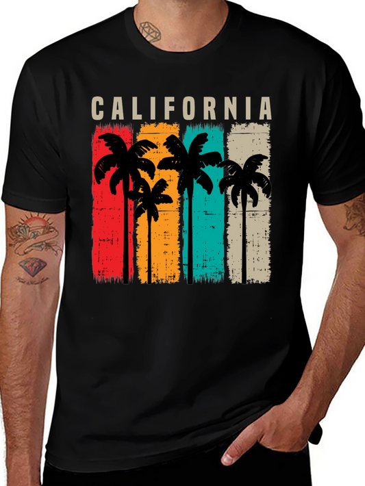 California Palm Tree Graphic T-Shirt - Vintage Style