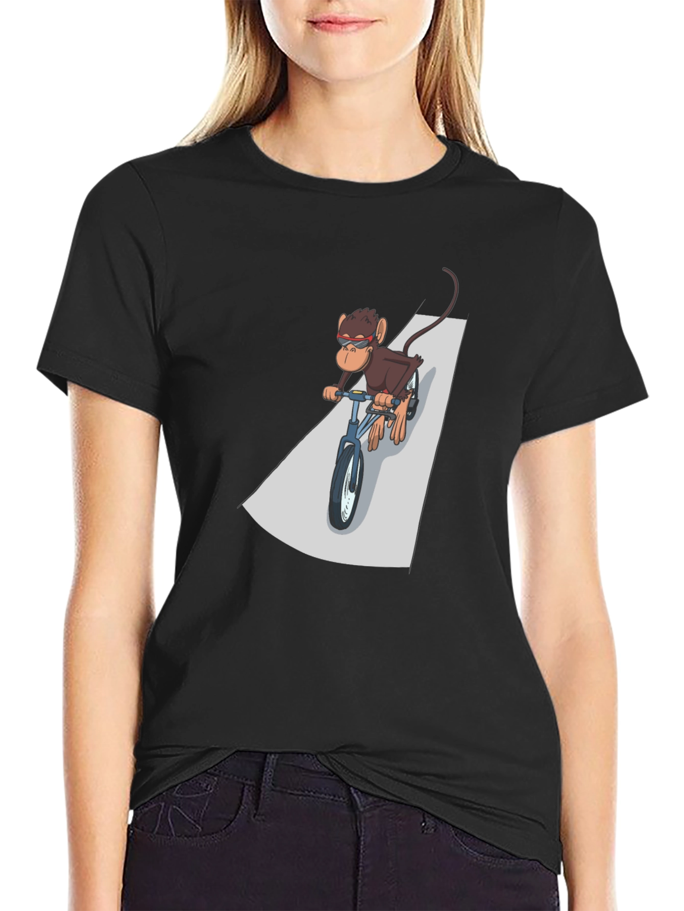 Cool Monkey Riding Bike Graphic Tee