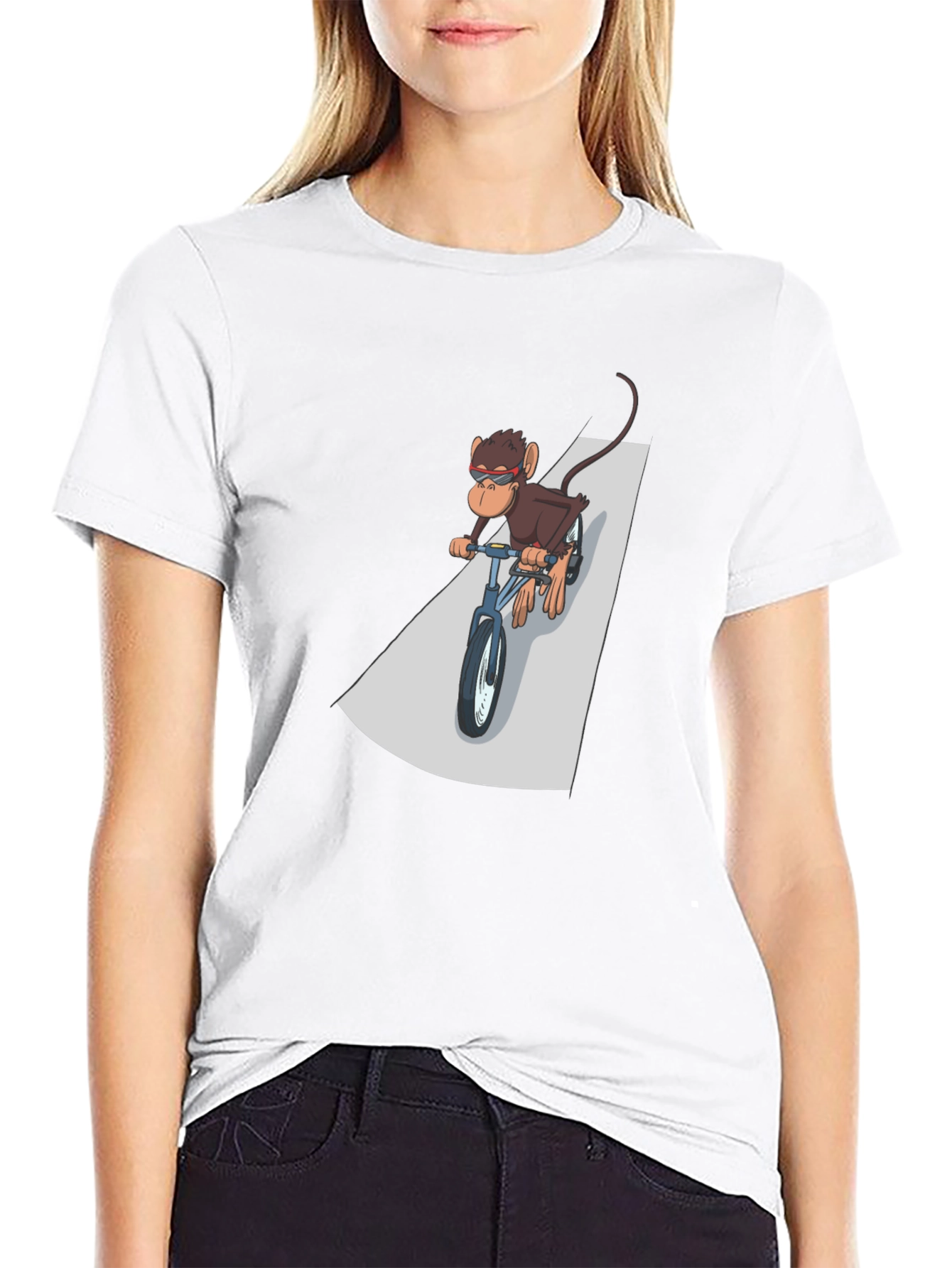 Cool Monkey Riding Bike Graphic Tee