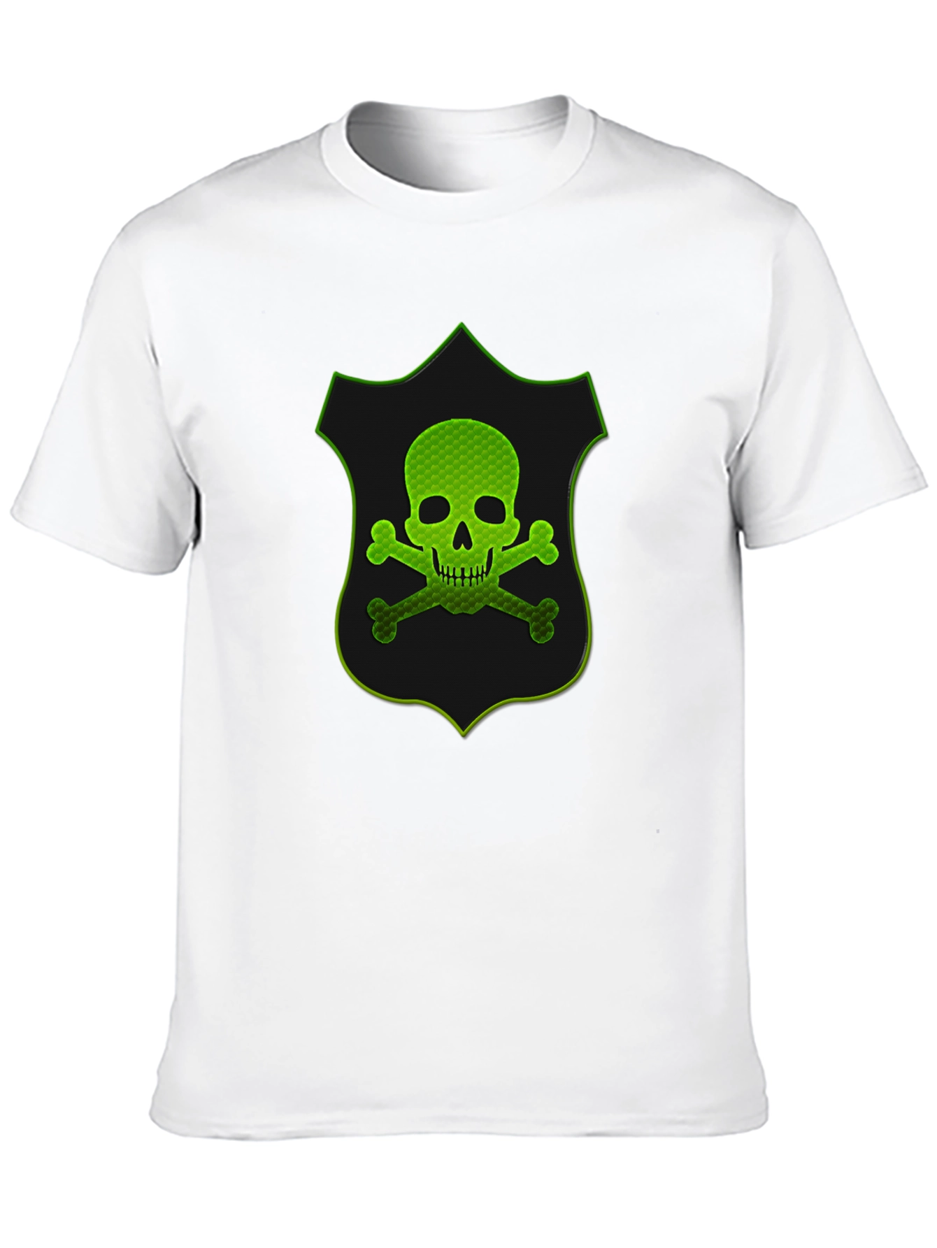Green Skull Shield Graphic T-Shirt