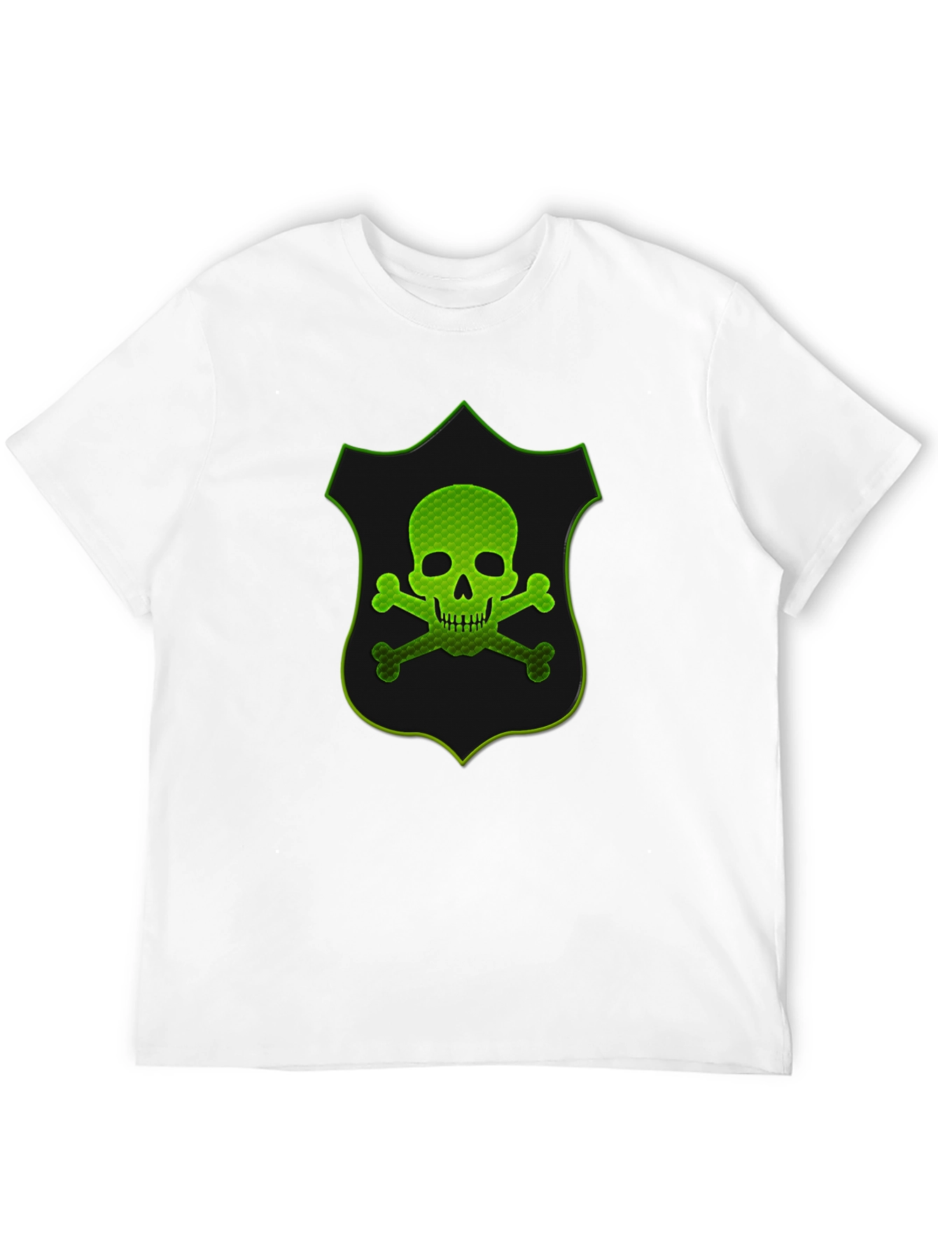 Green Skull Shield Graphic T-Shirt