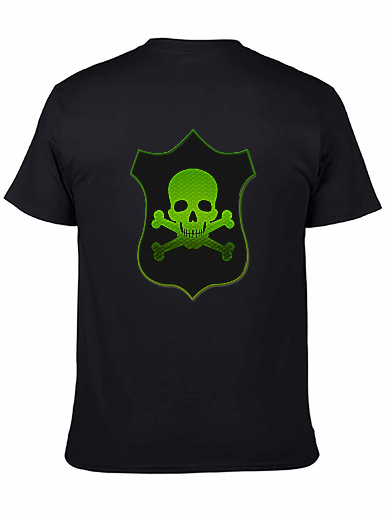 Green Skull Shield Graphic T-Shirt