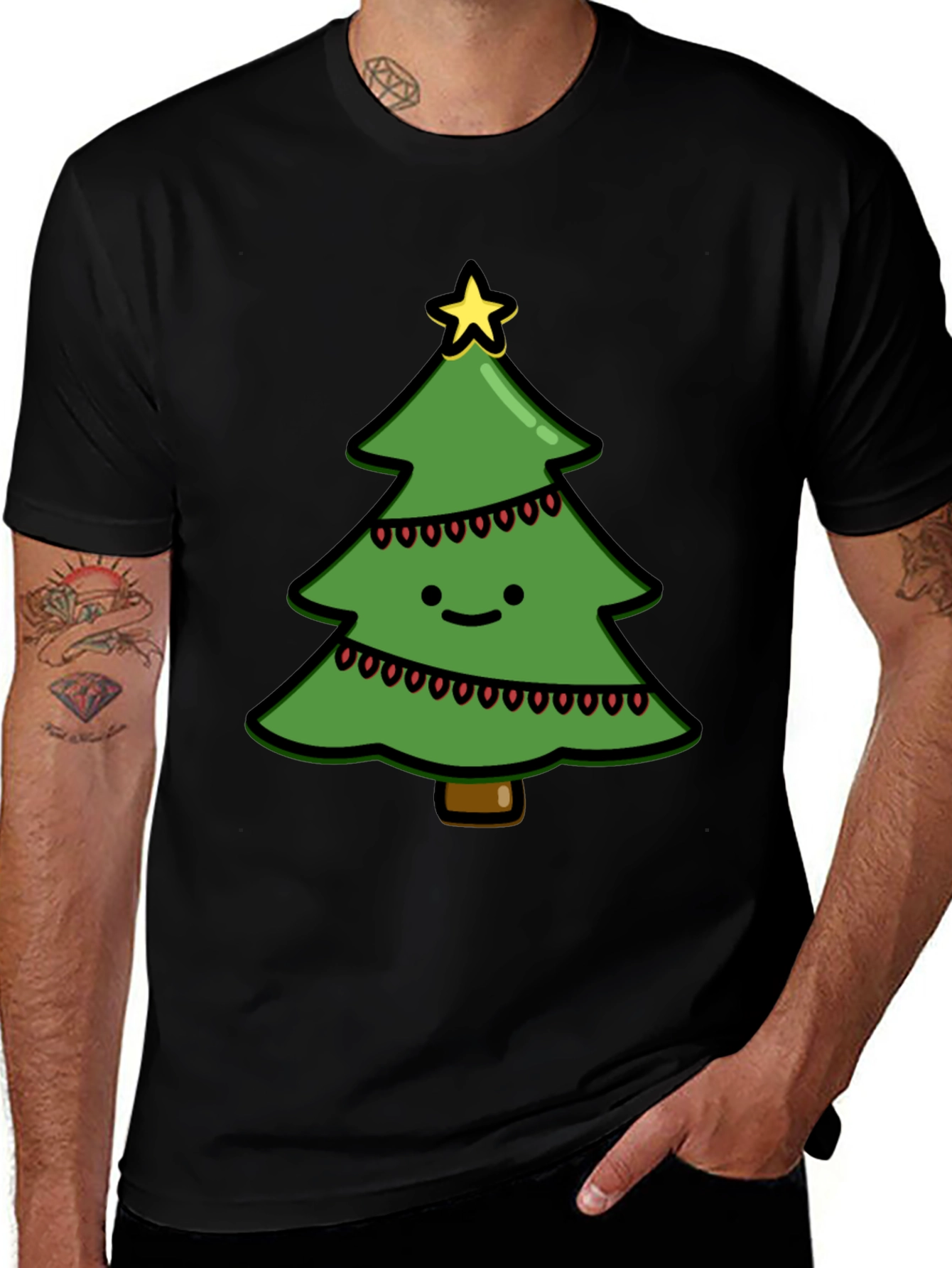 Festive Christmas Tree Graphic Tee - Holiday Cheer!