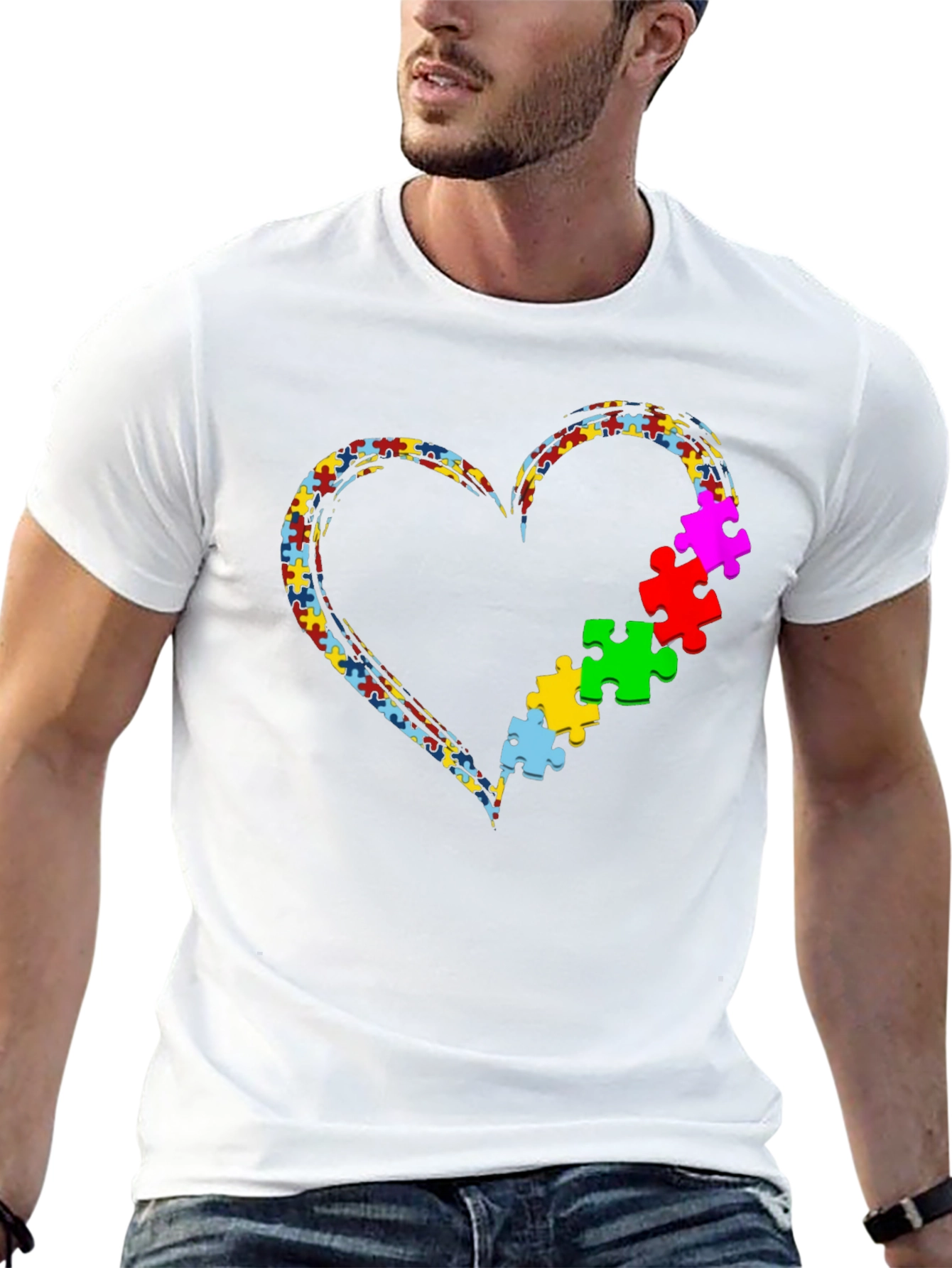 Autism Awareness Heart Puzzle T-Shirt