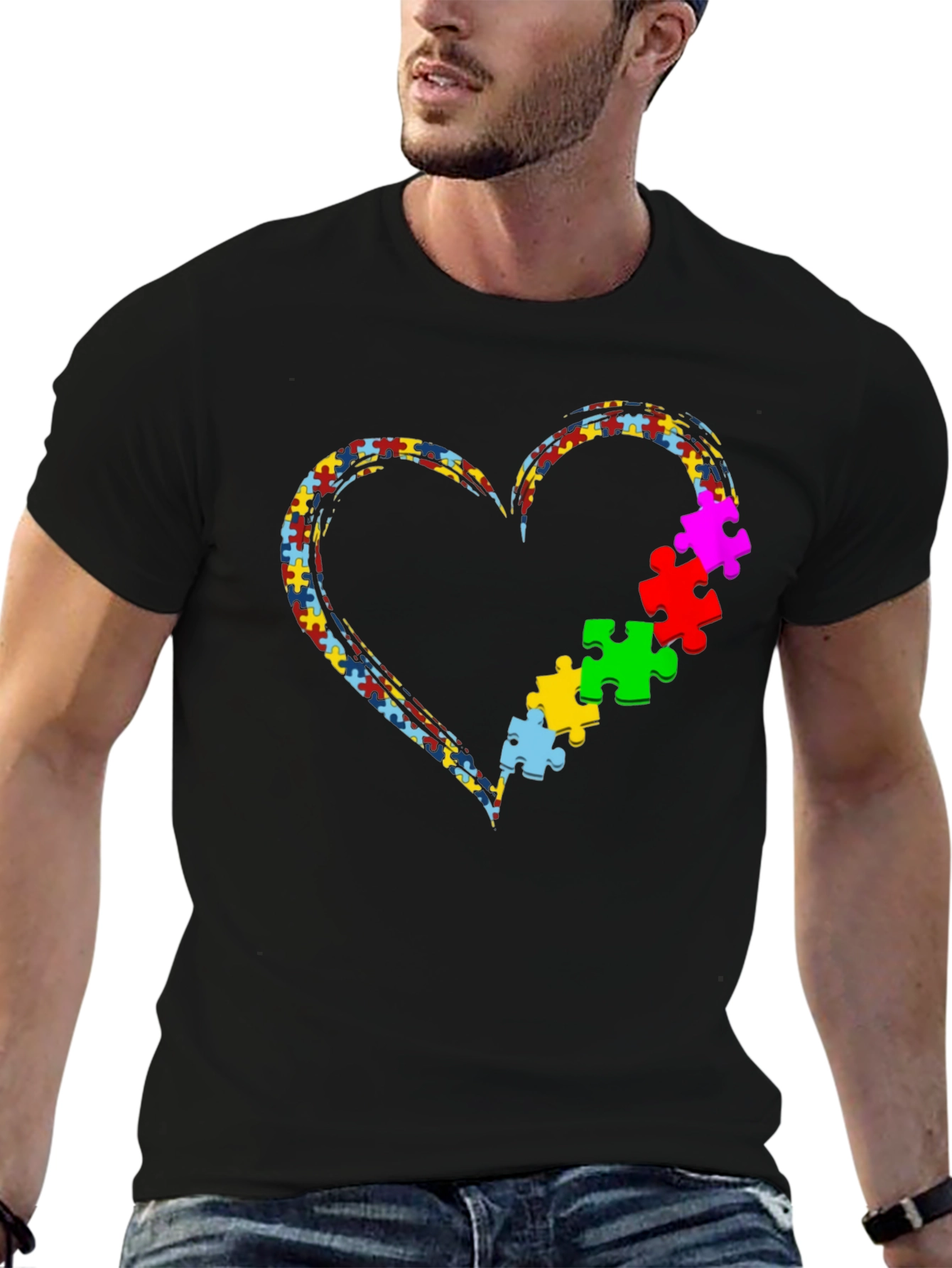 Autism Awareness Heart Puzzle T-Shirt