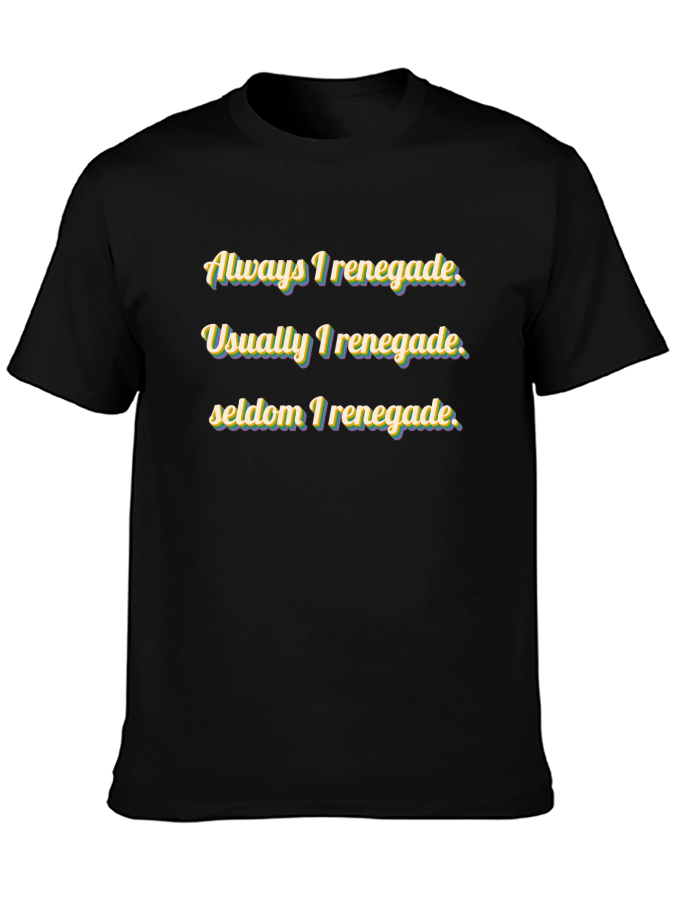 Renegade Graphic Print Black Crew Neck T-Shirt