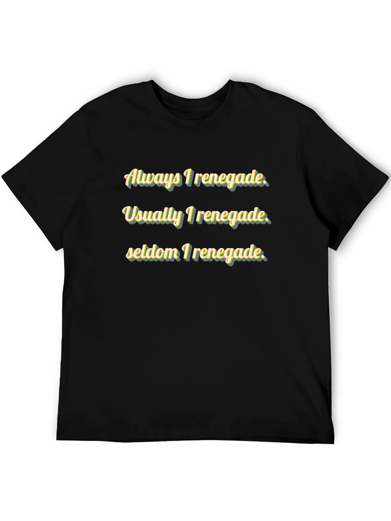 Renegade Graphic Print Black Crew Neck T-Shirt