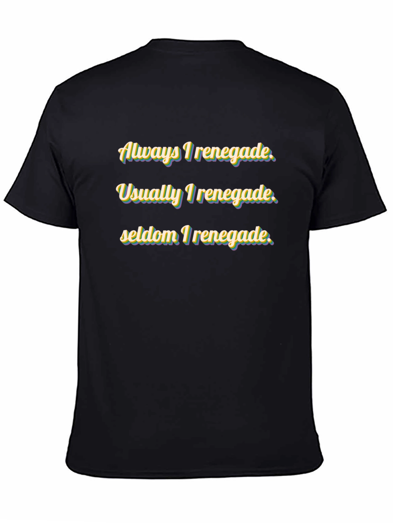 Renegade Graphic Print Black Crew Neck T-Shirt