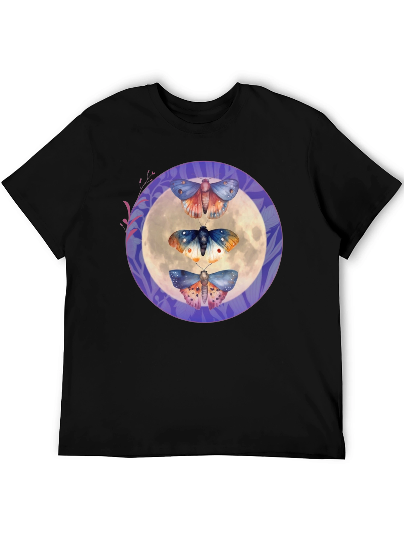 Moths on Moon Graphic T-Shirt