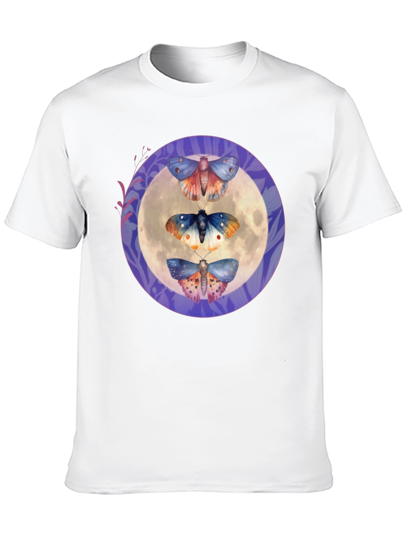 Moths on Moon Graphic T-Shirt