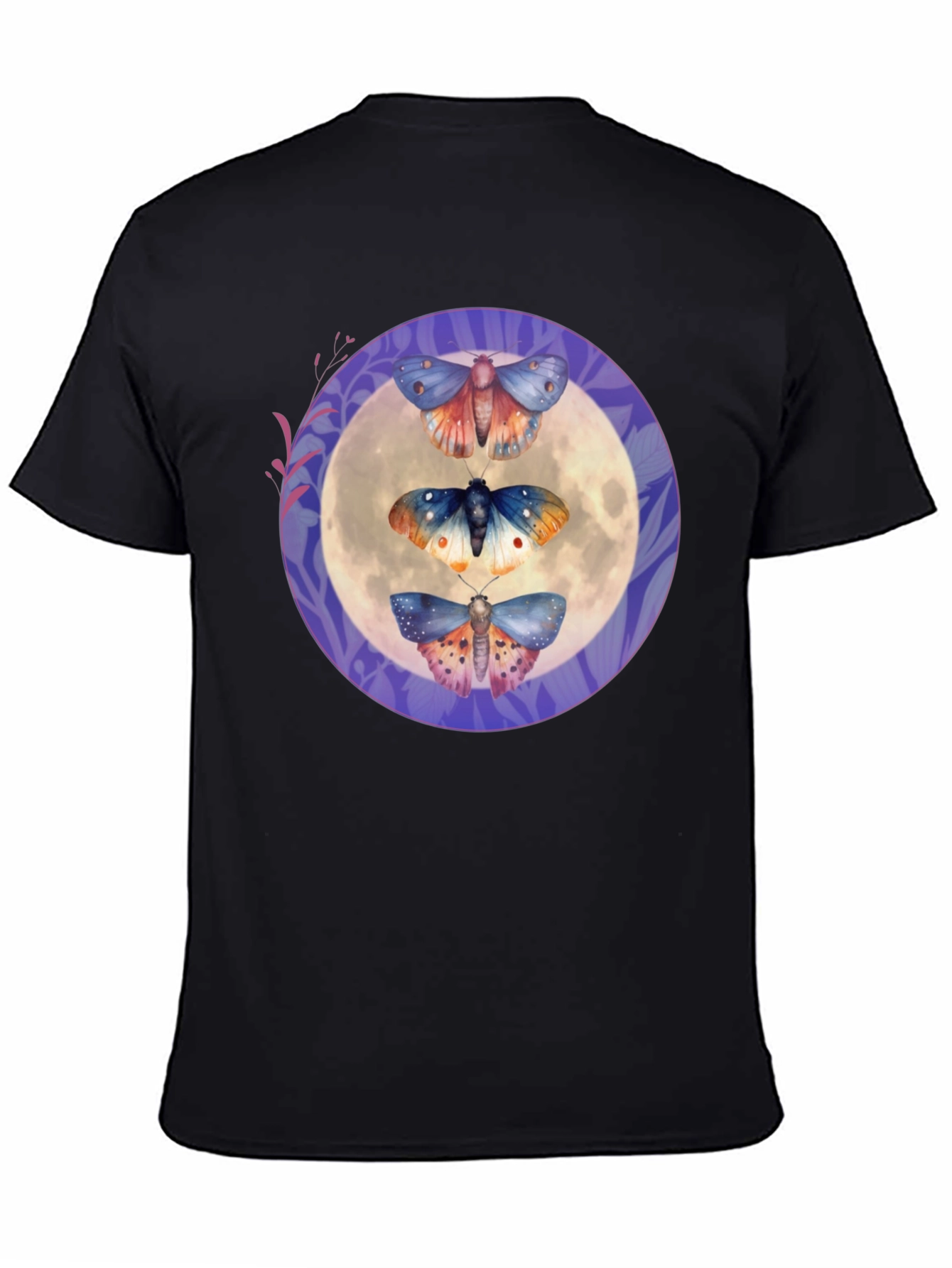 Moths on Moon Graphic T-Shirt
