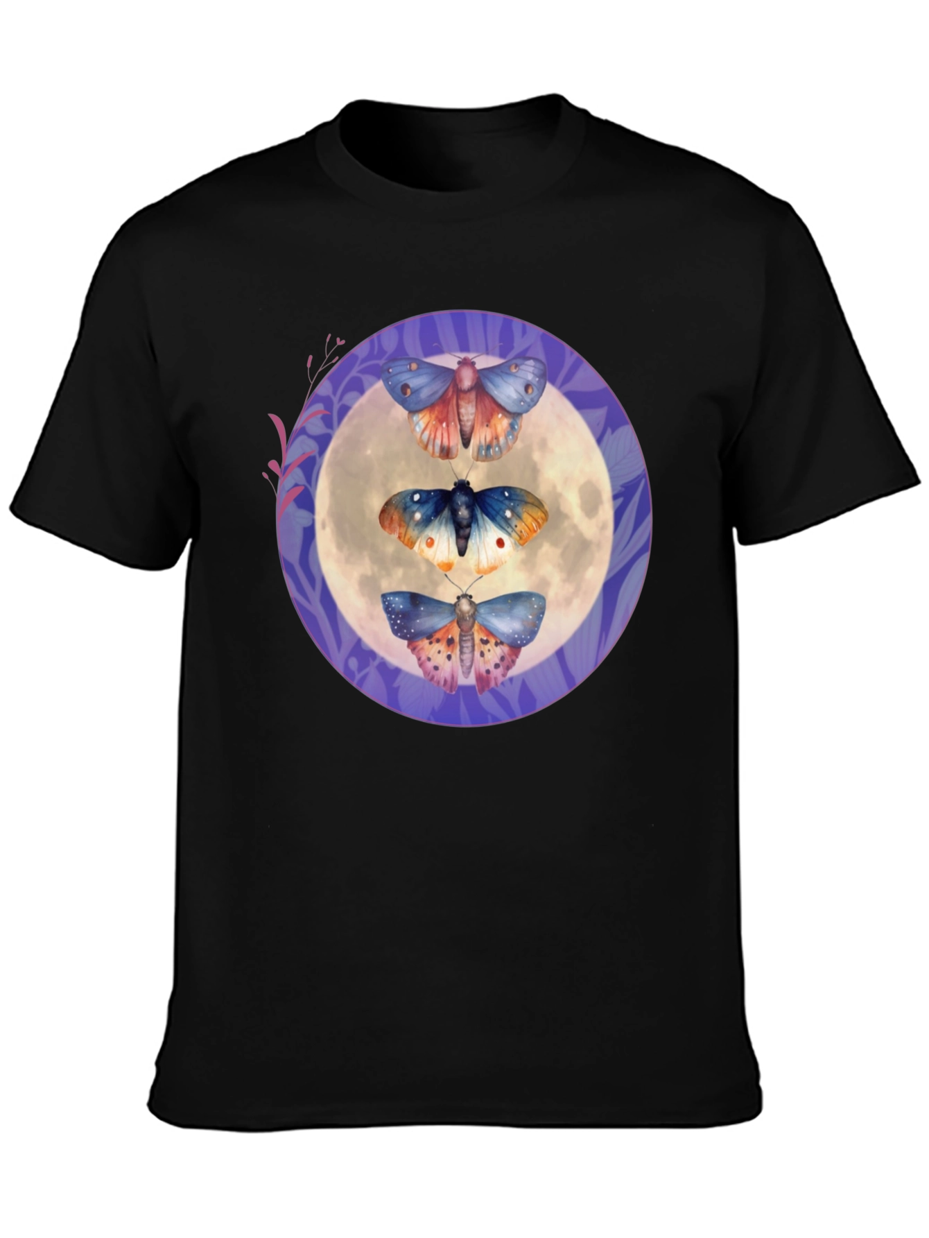 Moths on Moon Graphic T-Shirt