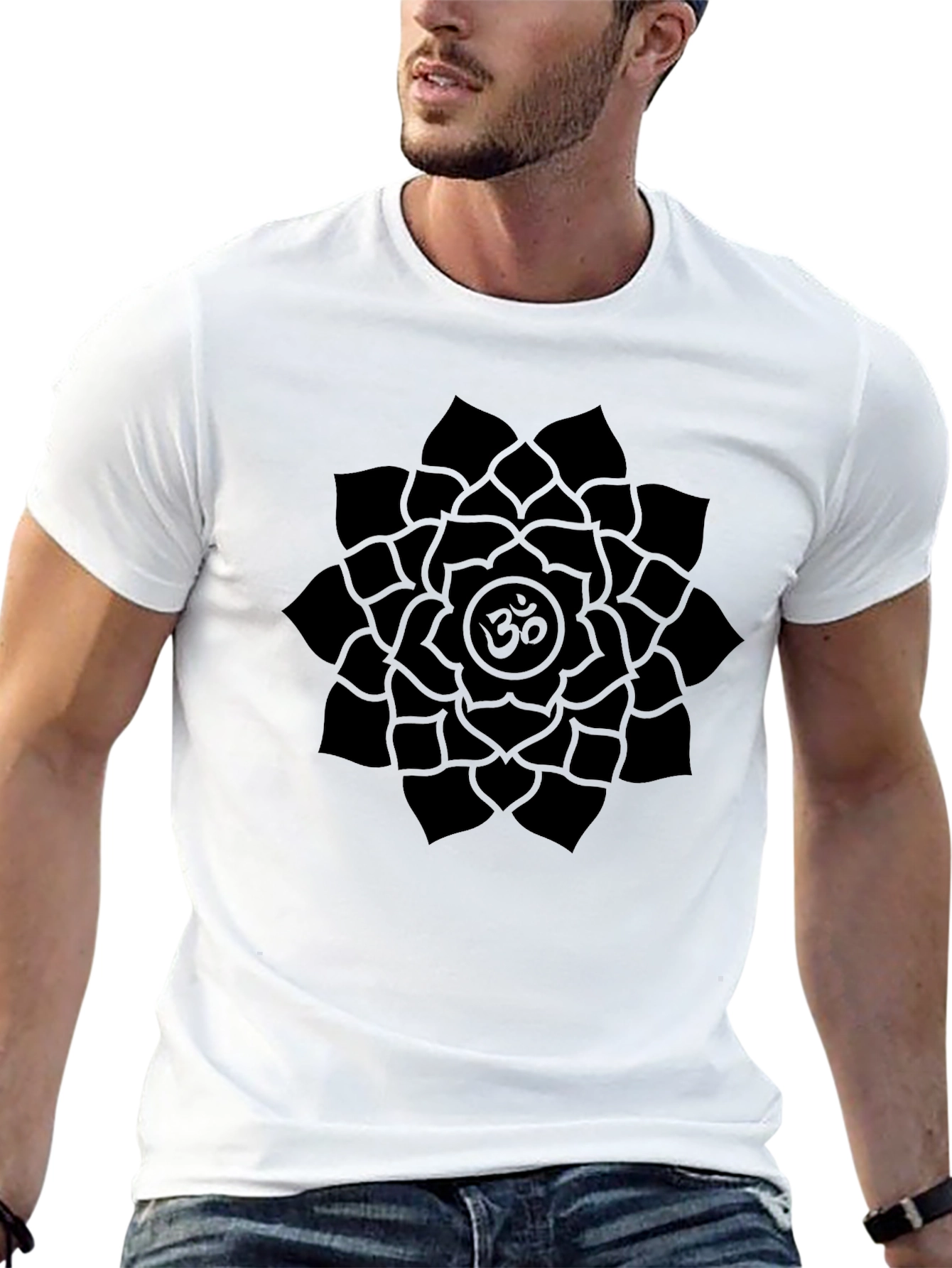 Om Mandala Black Graphic T-Shirt
