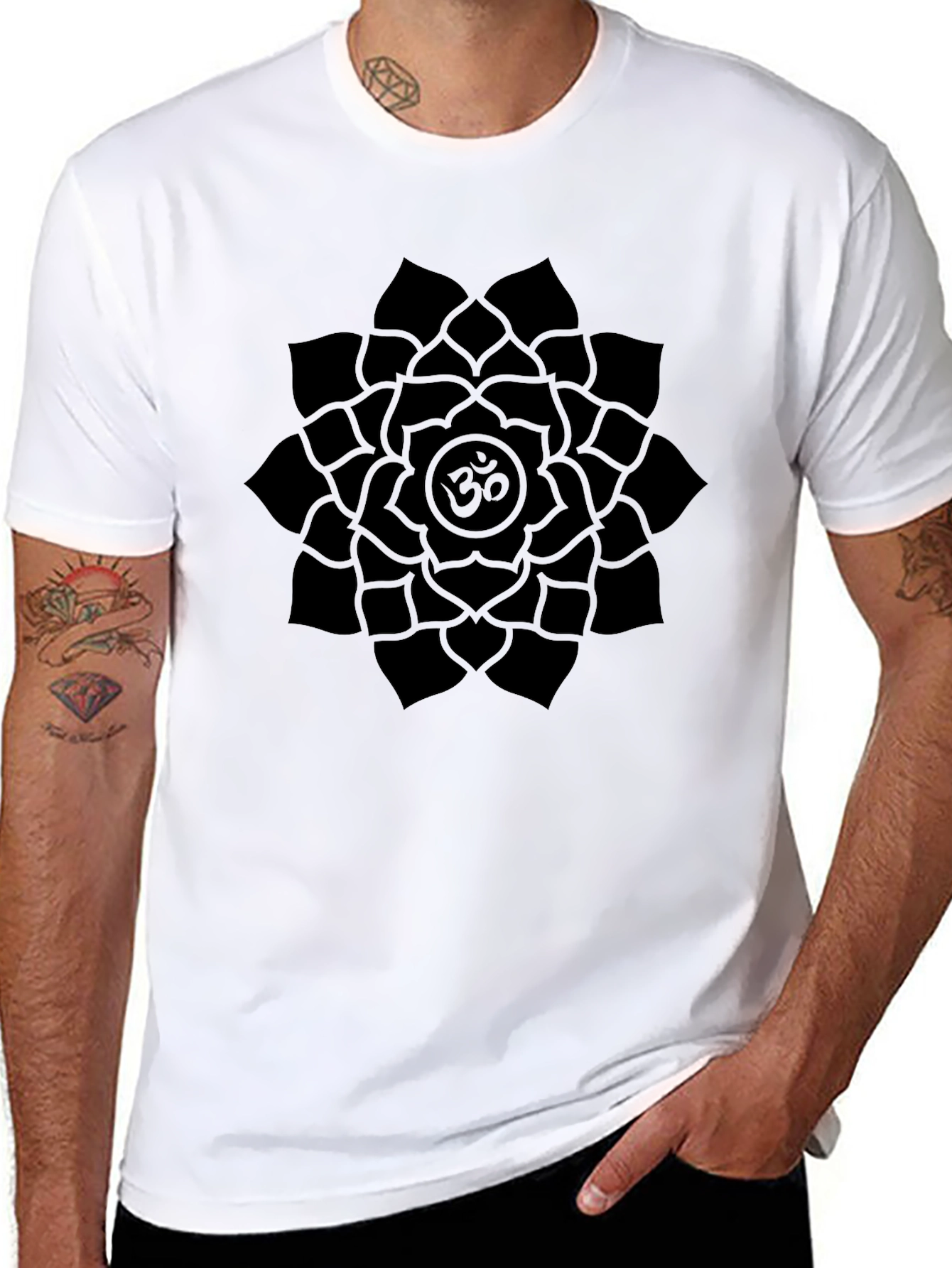 Om Mandala Black Graphic T-Shirt