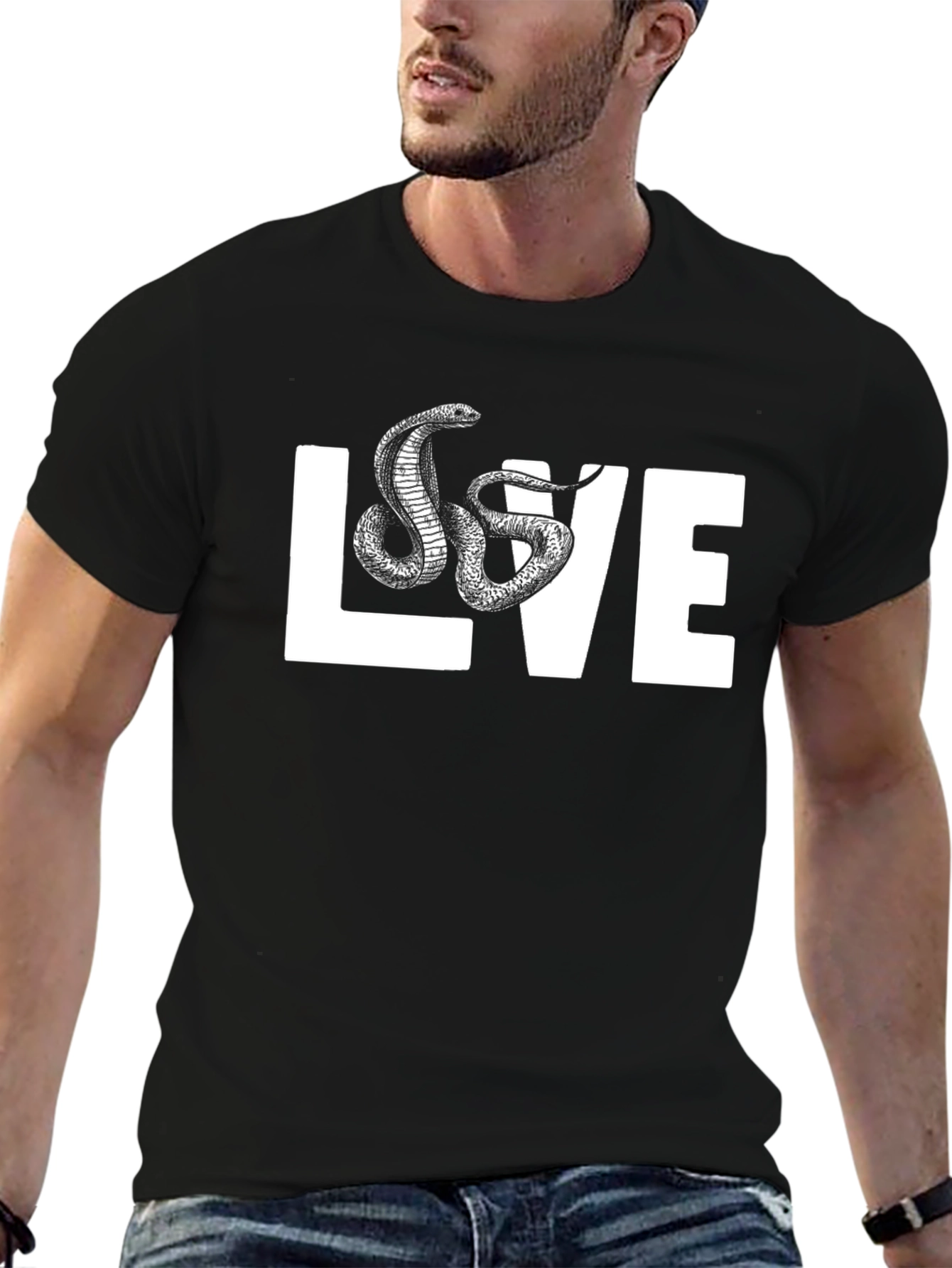 Snake LOVE Graphic Tee - Mens Black T-Shirt