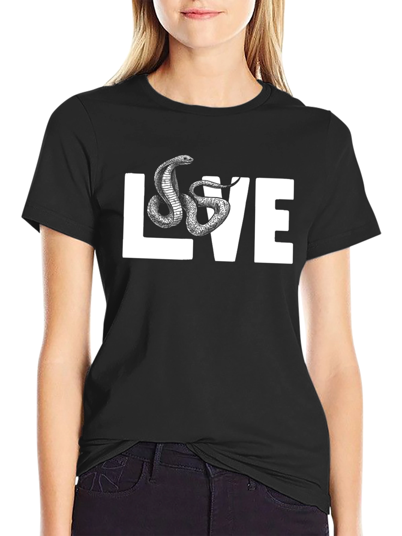 Snake LOVE Graphic Tee - Mens Black T-Shirt