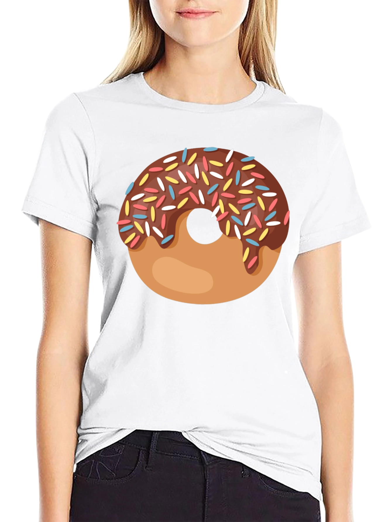 Donut Graphic Black T-Shirt - Sweet Treat Style