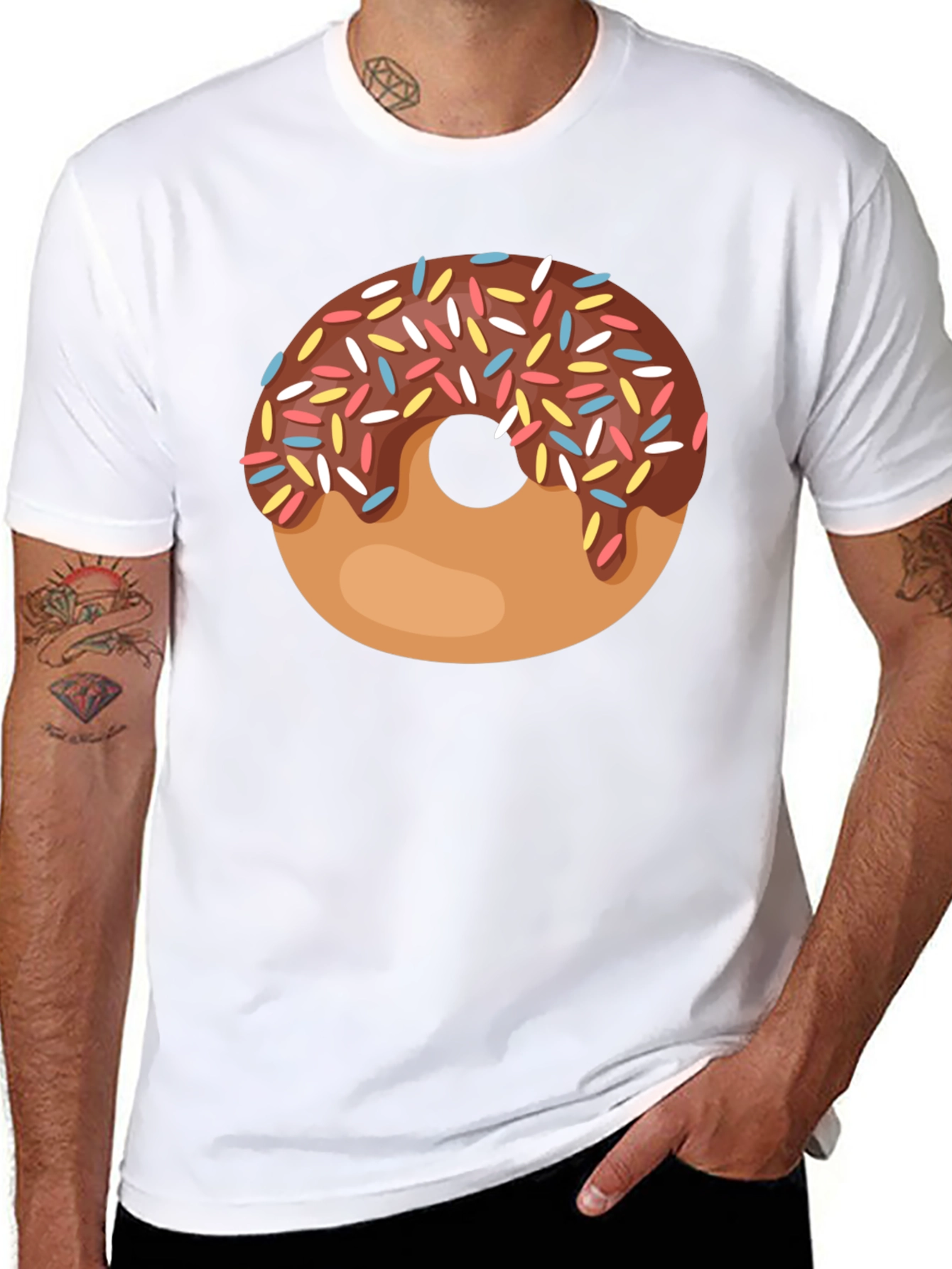 Donut Graphic Black T-Shirt - Sweet Treat Style