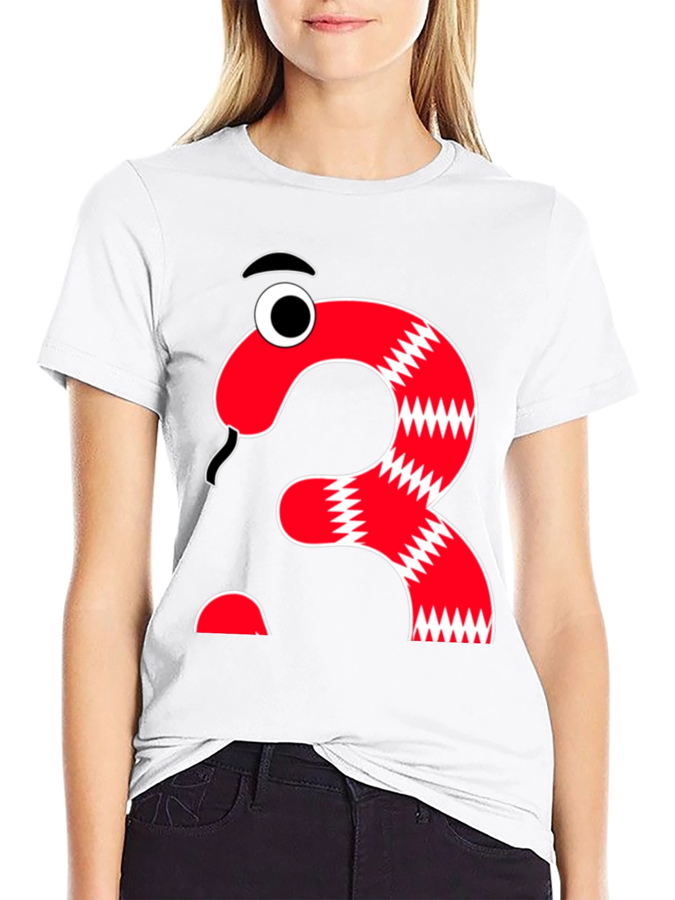 Funny Cartoon Snake Number Three T-Shirt