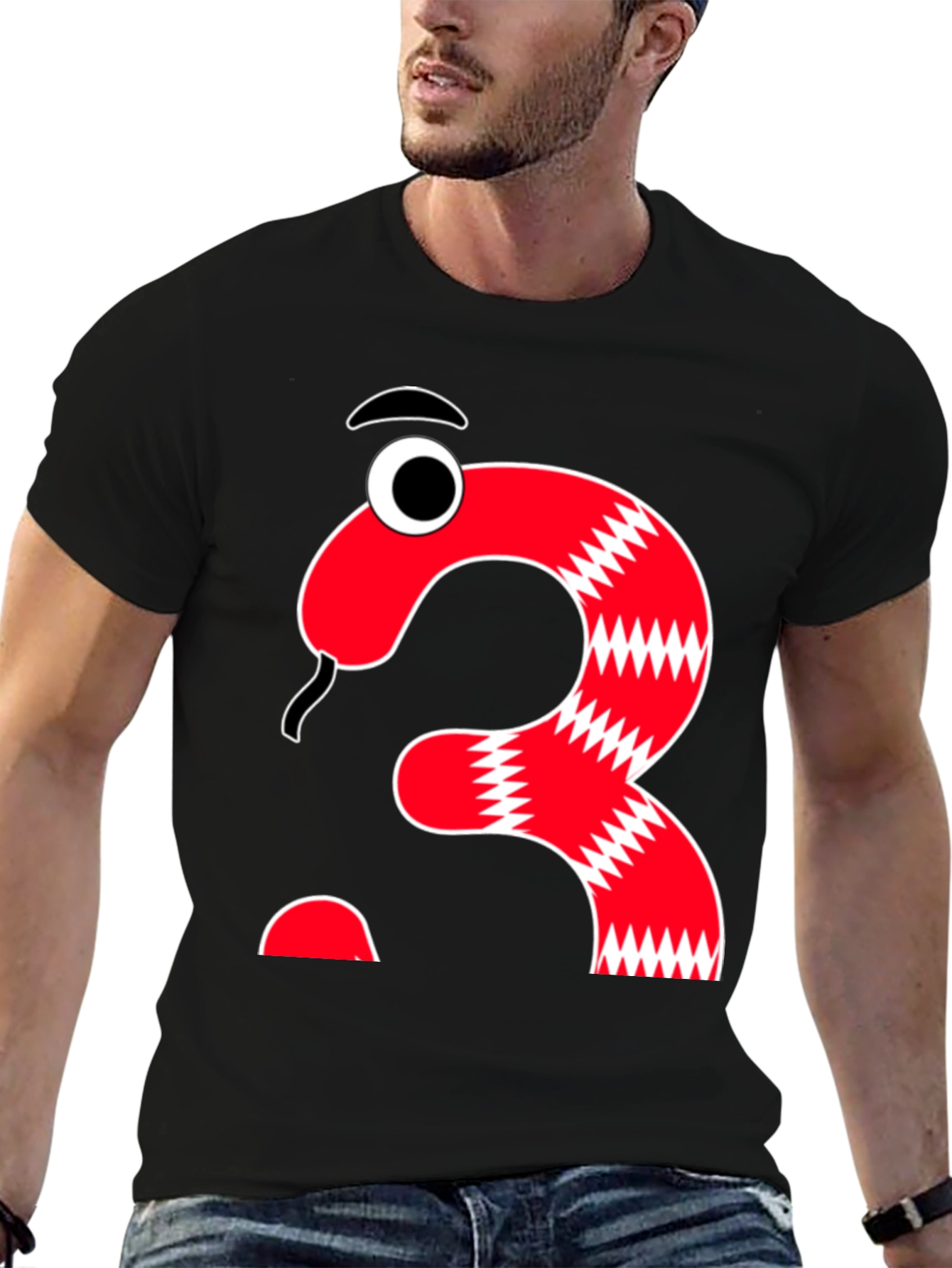 Funny Cartoon Snake Number Three T-Shirt